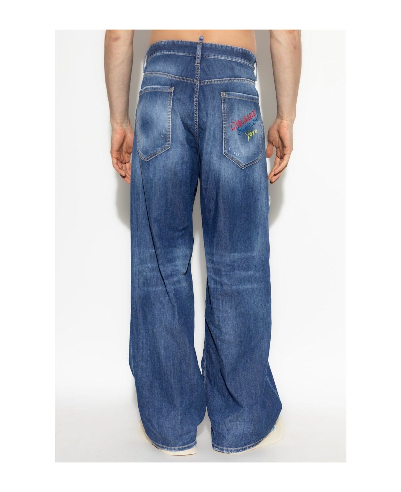 Dsquared2 Summer Lovers Medium Wash Loose Jeans - BLUE