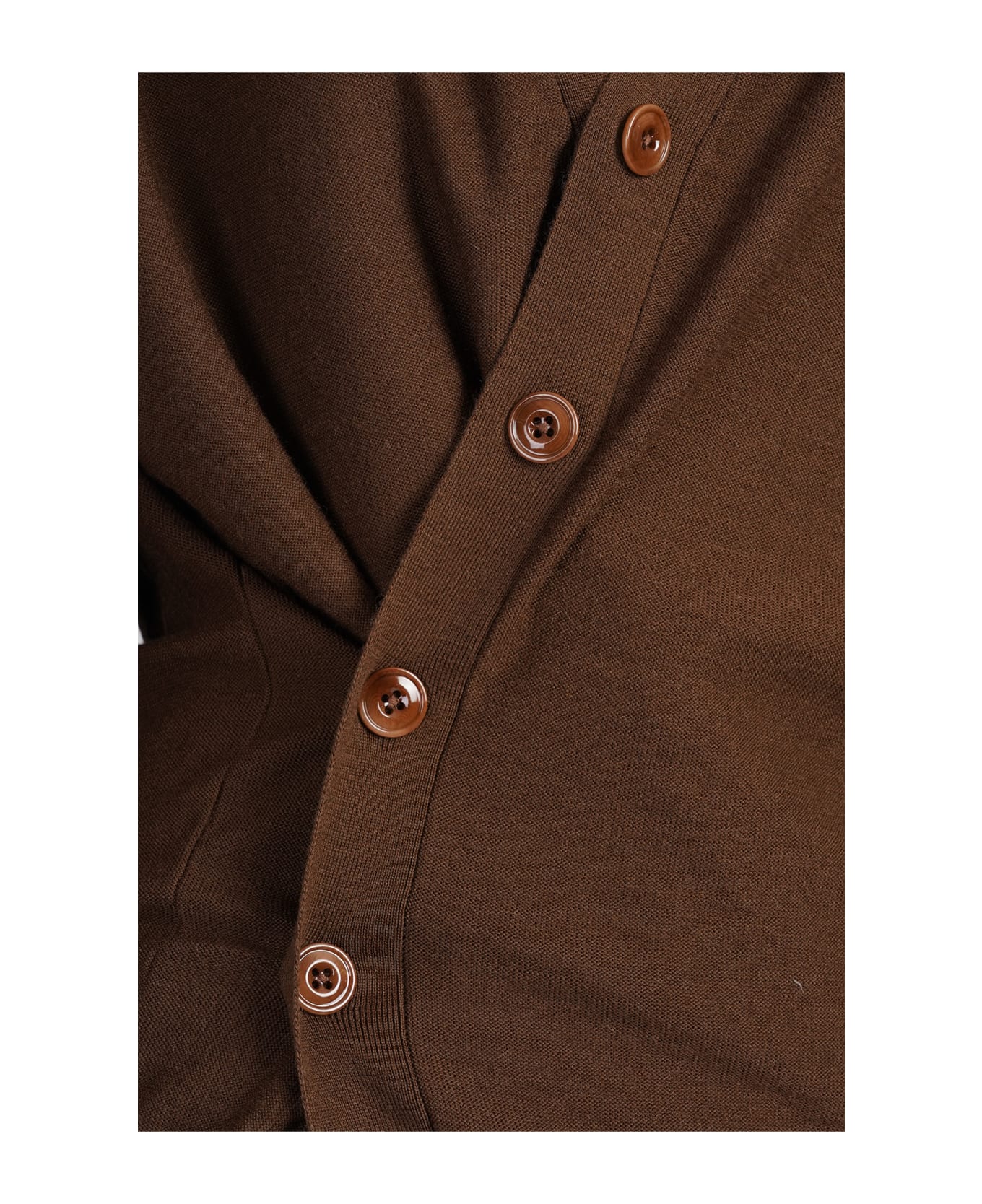 Lemaire Cardigan In Brown Wool - brown