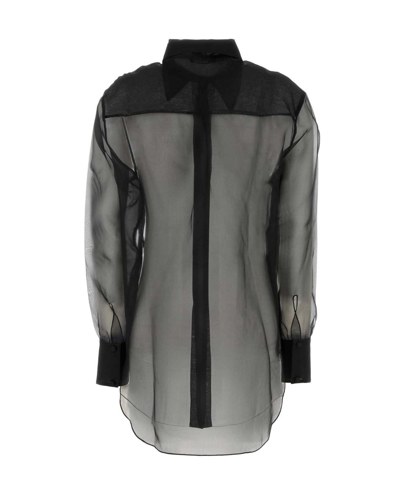 Oseree Black Organza Silk - BLACK