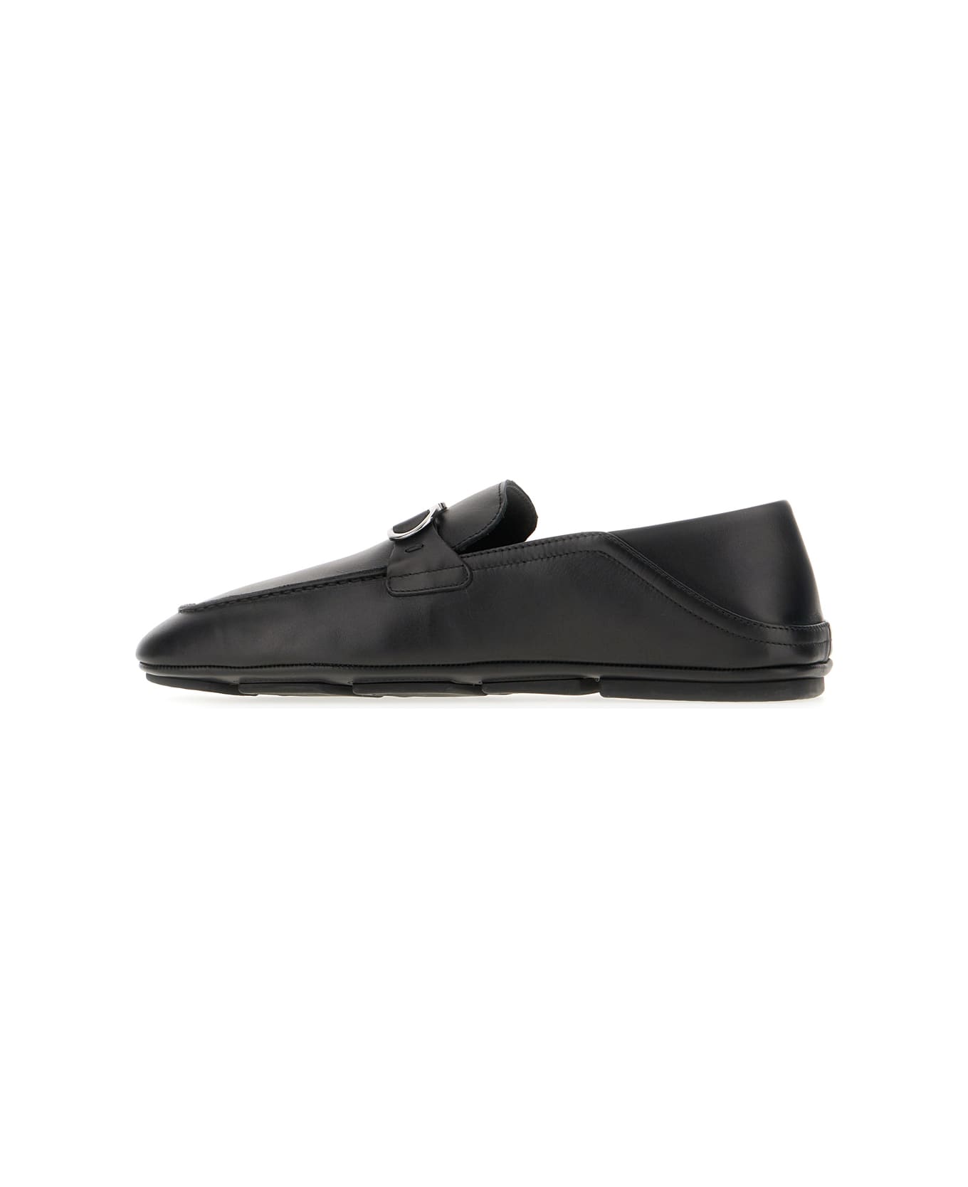 Ferragamo Black Leather Bahrein Loafers - NERO