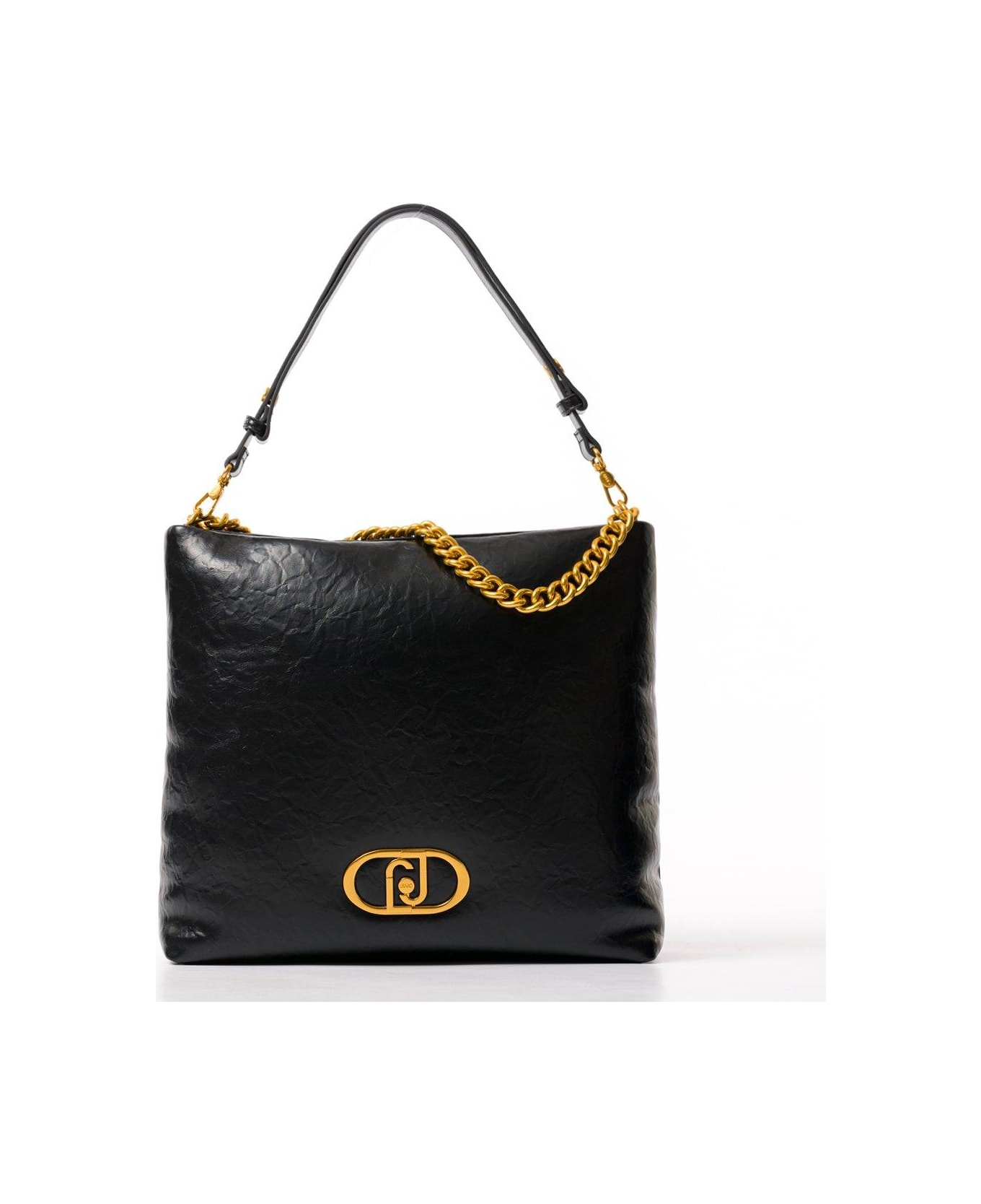Liu-Jo Lapuffy Chain-linked Shoulder Bag - Black