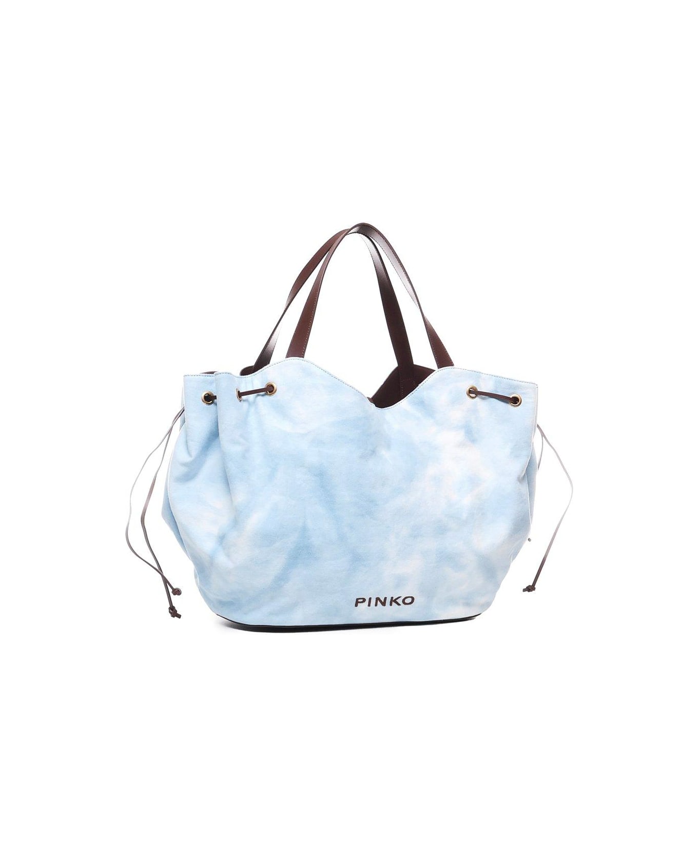 Pinko Logo Printed Drawstring Tote Bag - Cool blue トートバッグ