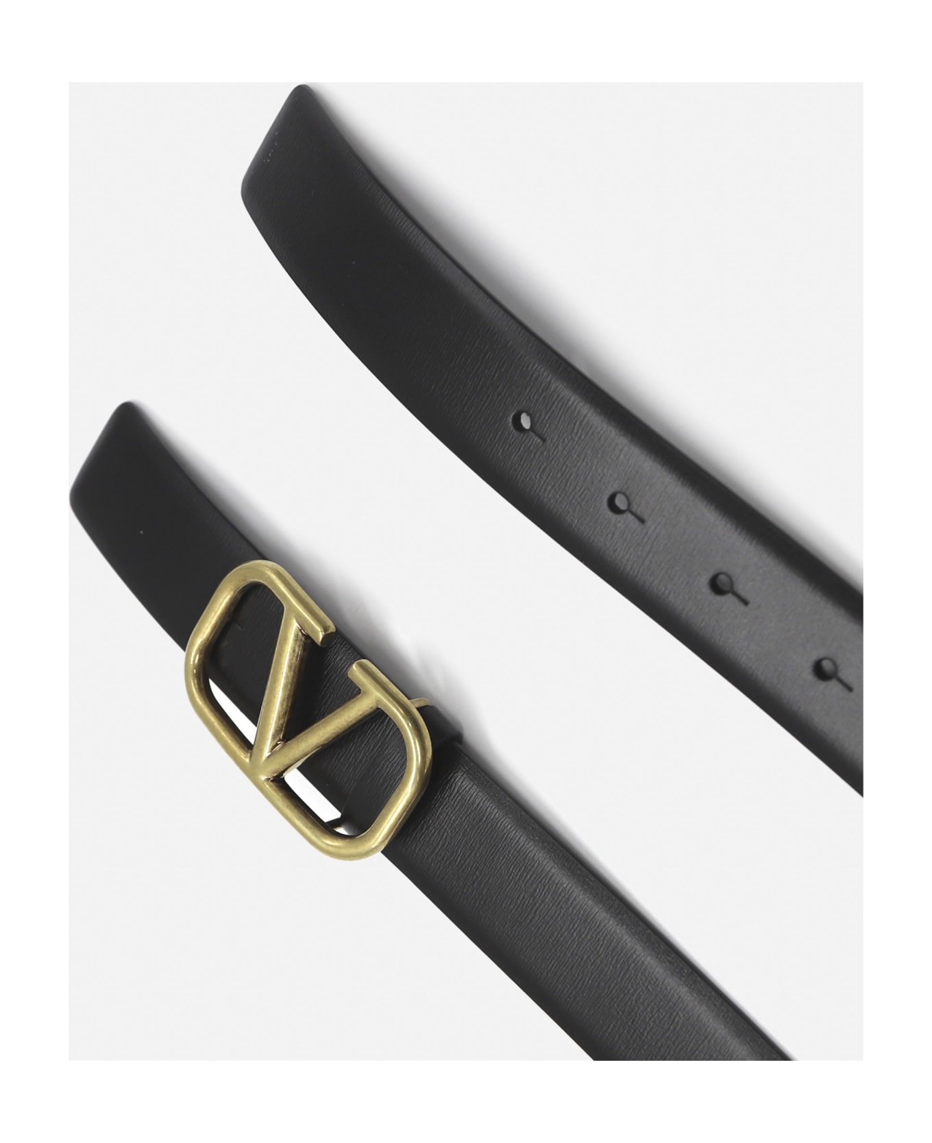 Valentino Garavani Vlogo Signature Leather Belt - NERO ベルト