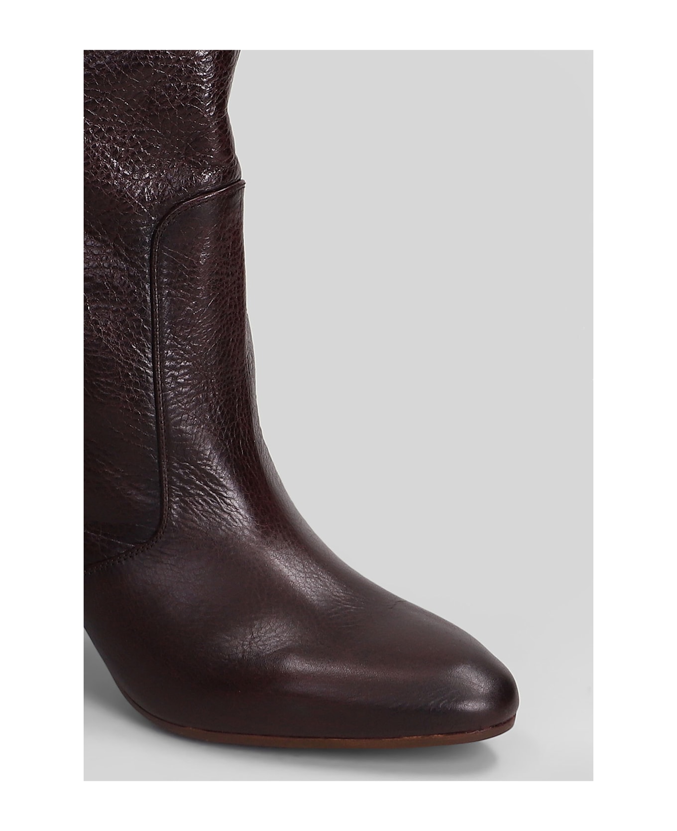 Chie Mihara Exis High Heels Ankle Boots In Bordeaux Leather - bordeaux