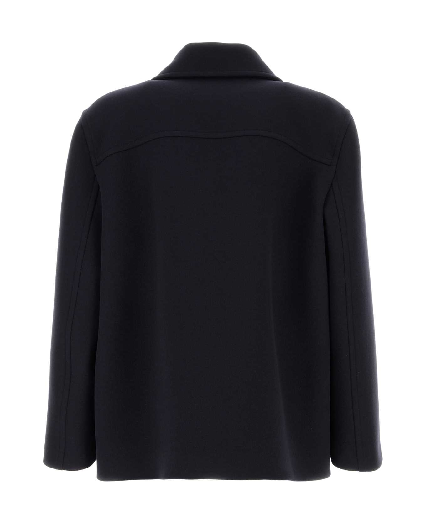 Valentino Garavani Midnight Blue Wool Coat - NAVY