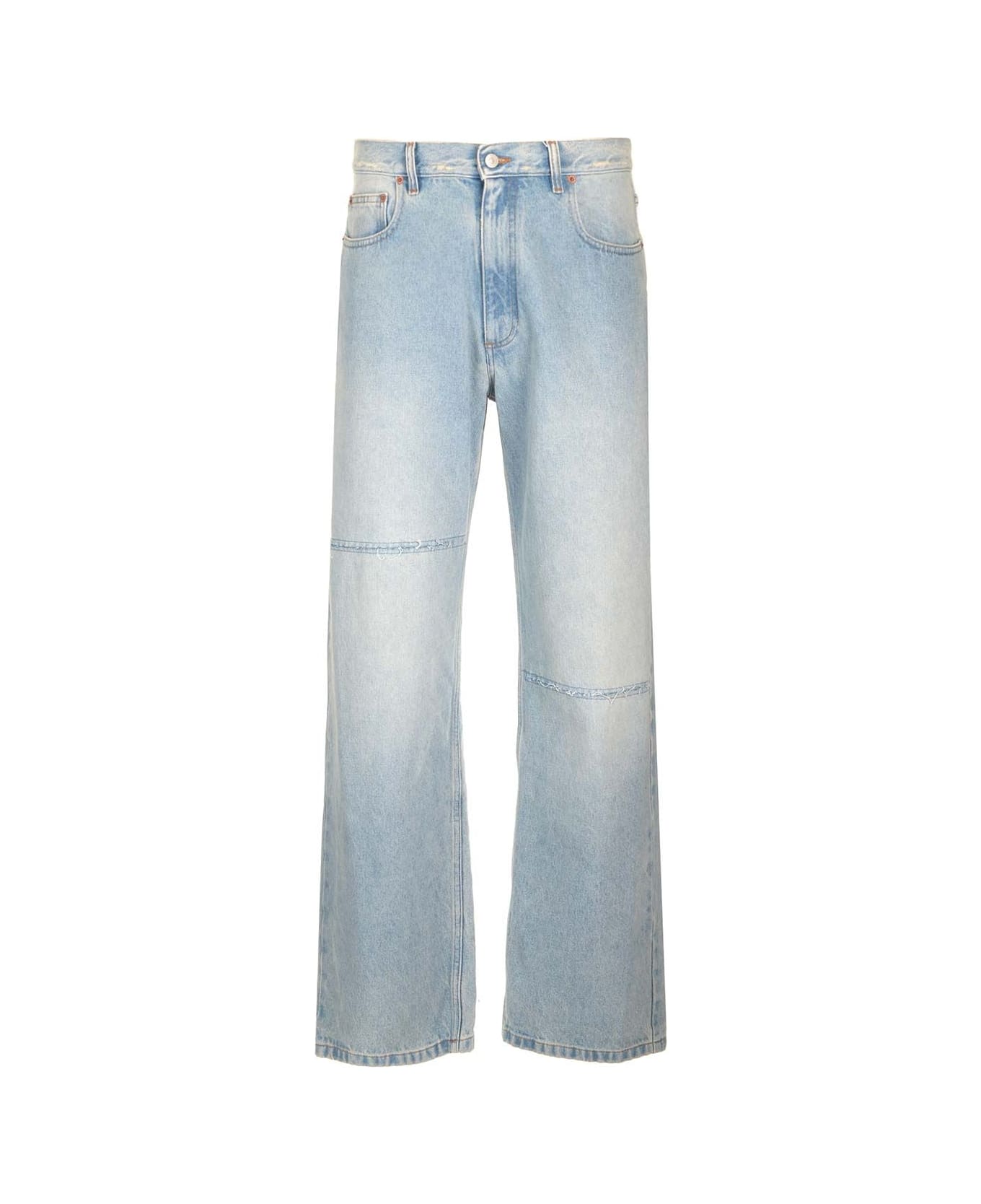 MM6 Maison Margiela 5-pocket High-waisted Trousers - Light blue