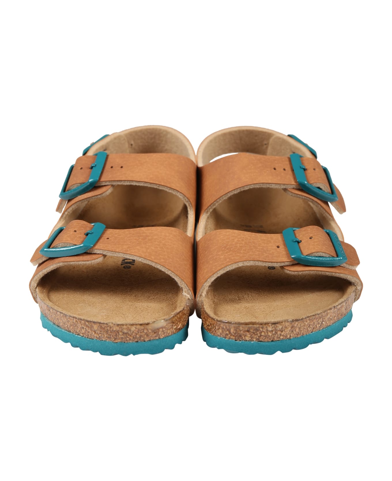 Birkenstock Brown Sandals "milano" For Kids With Logo - Brown