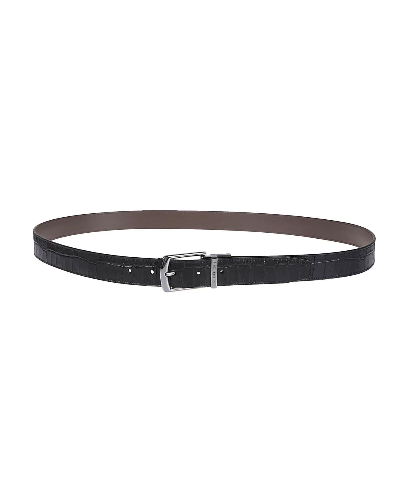 Michael Kors Logo Engraved Reversible Belt - Black ベルト