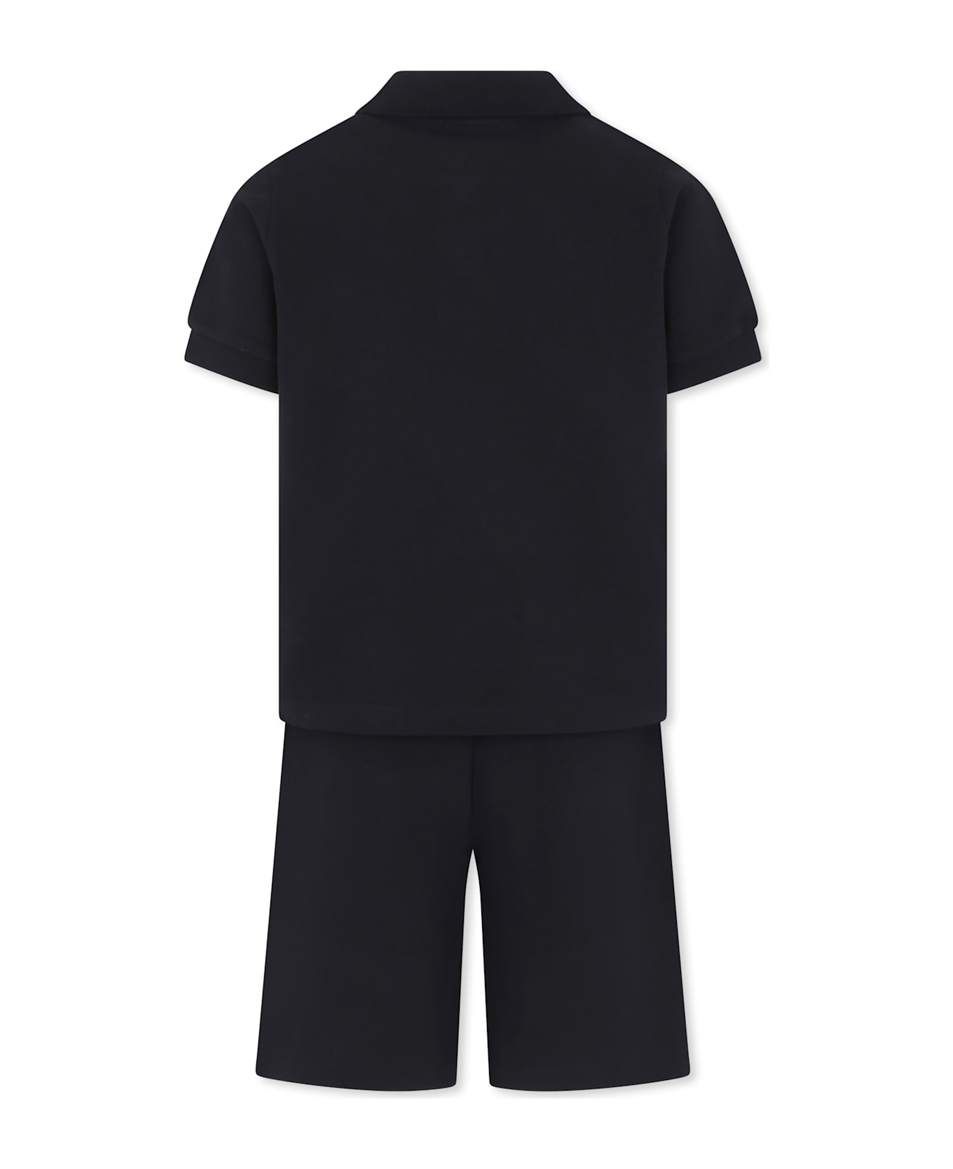 Moncler Blue Suit For Boy With Logo - Blue
