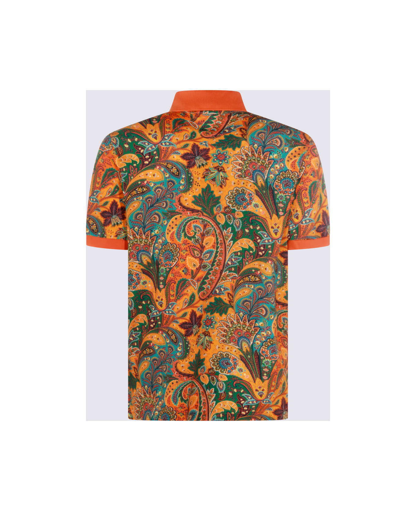 Etro Orange Cotton Polo Shirts - Orange