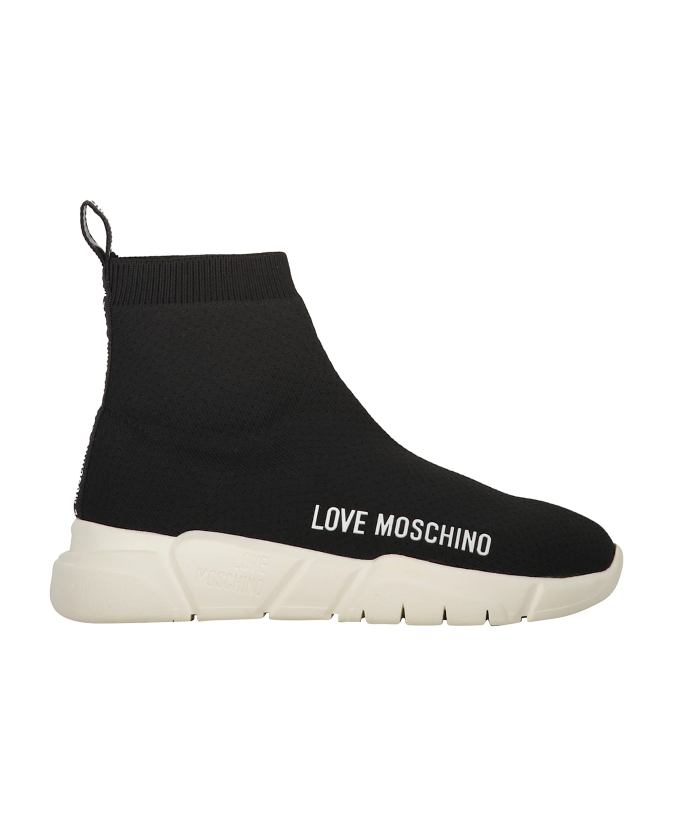 Love Moschino Knitted Sock-style Sneakers - black