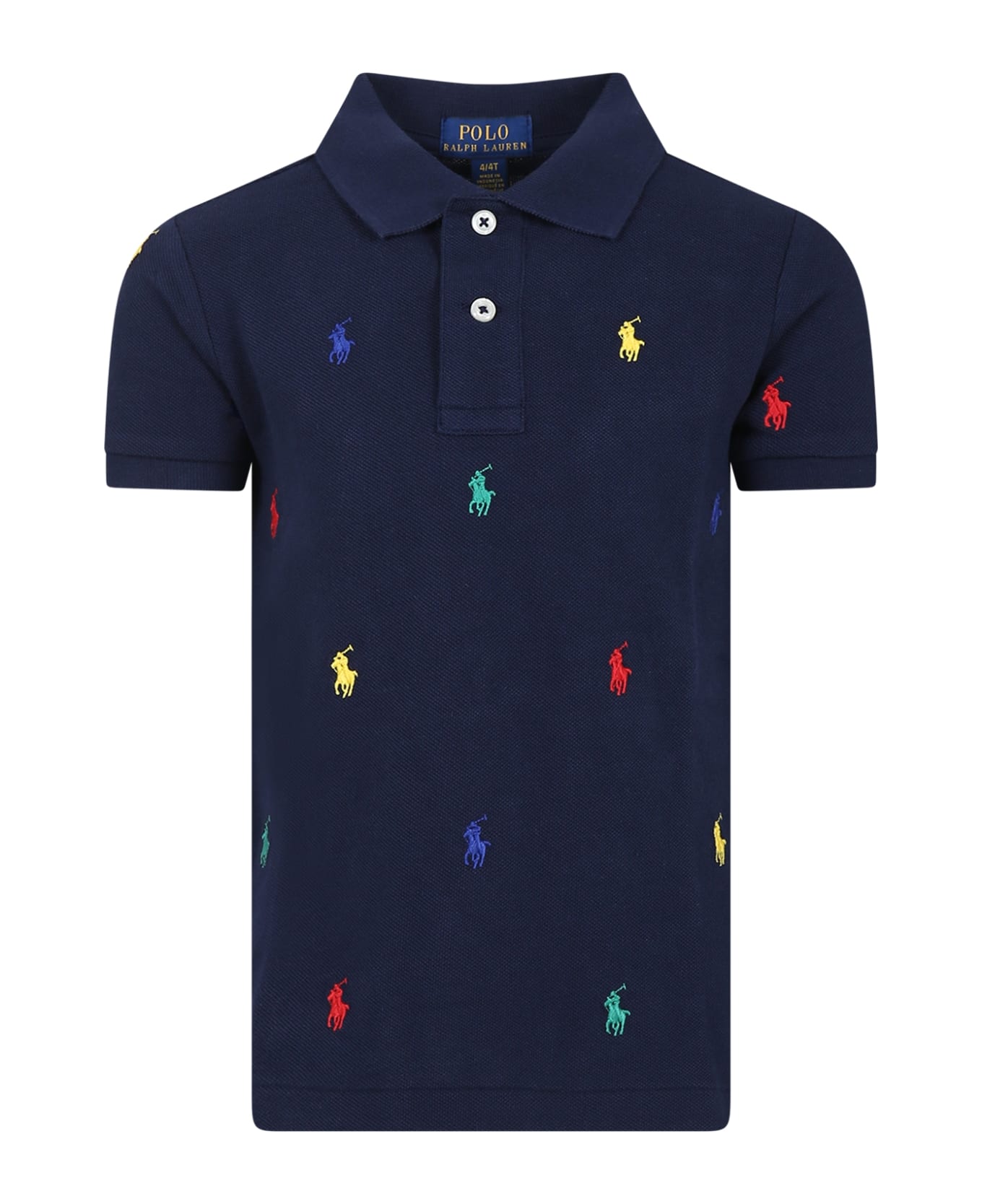Ralph Lauren Blue Polo Shirt For Boy With Pony - Blue Tシャツ＆ポロシャツ