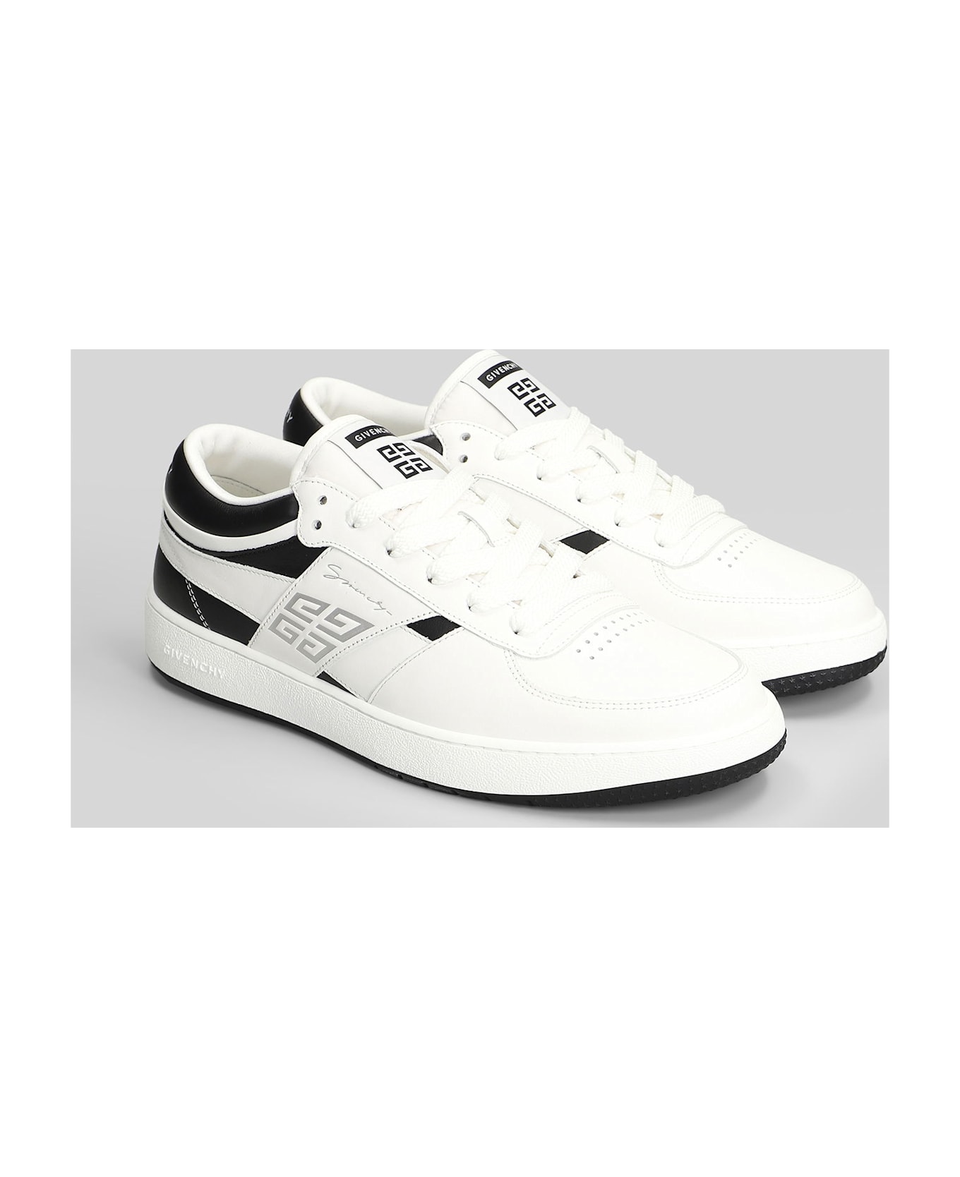 Givenchy G Move Low Sneakers In White Leather - white