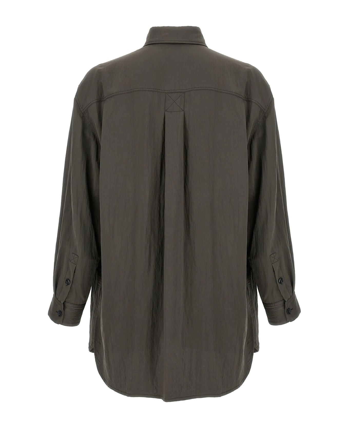 Lemaire Oversized Utility Shirt - Marrone scuro