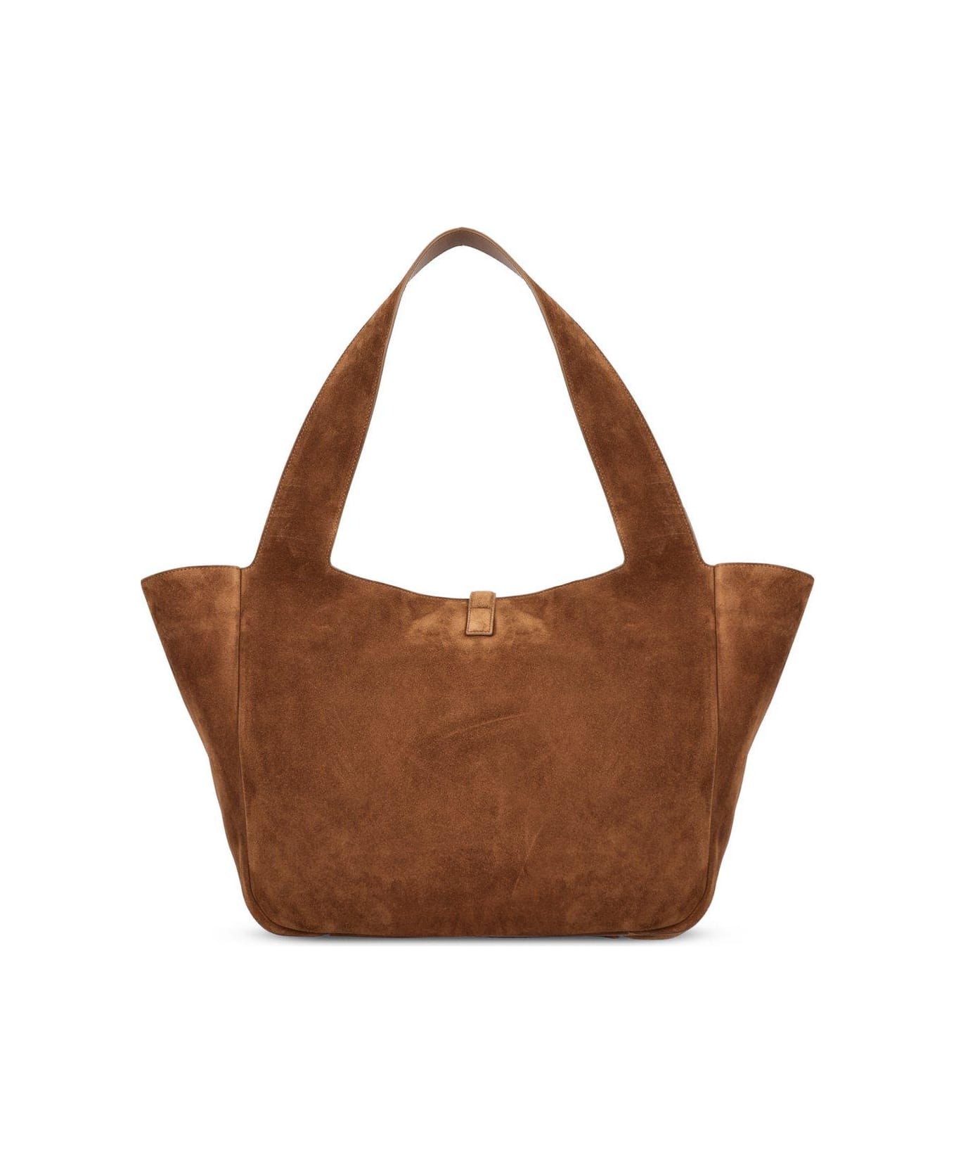 Saint Laurent Le 5 à 7 Logo Plaque Shoulder Bag - BROWN