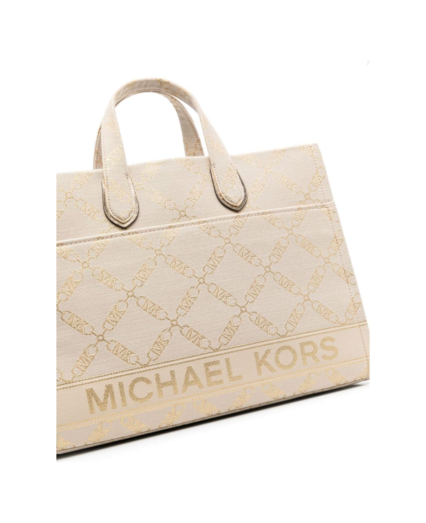 Buy Michael Kors Gigi Large Empire Logo Jacquard Tote Bag, Beige Color  Women