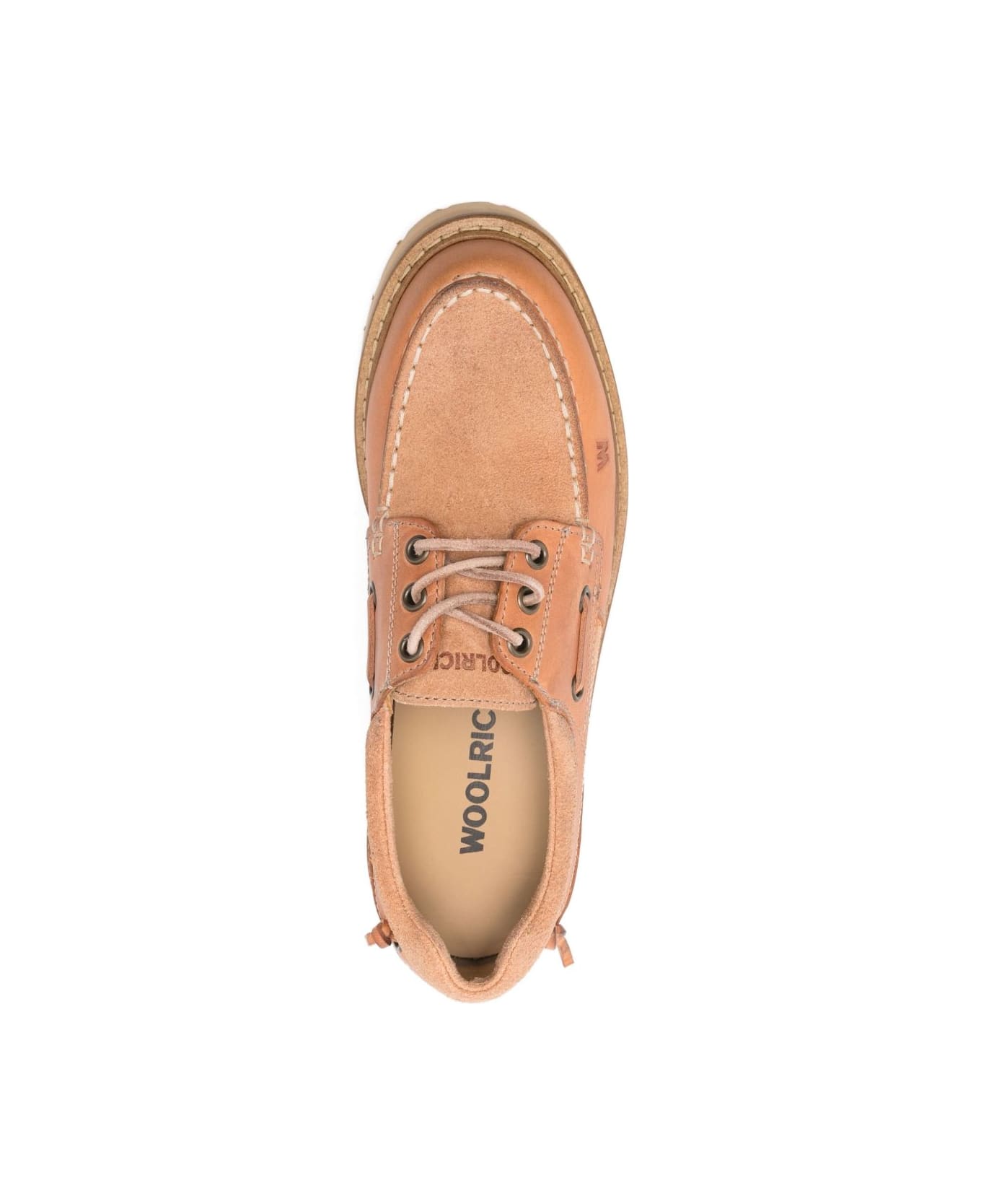 Woolrich Rock Leather Boat Shoes - Camel