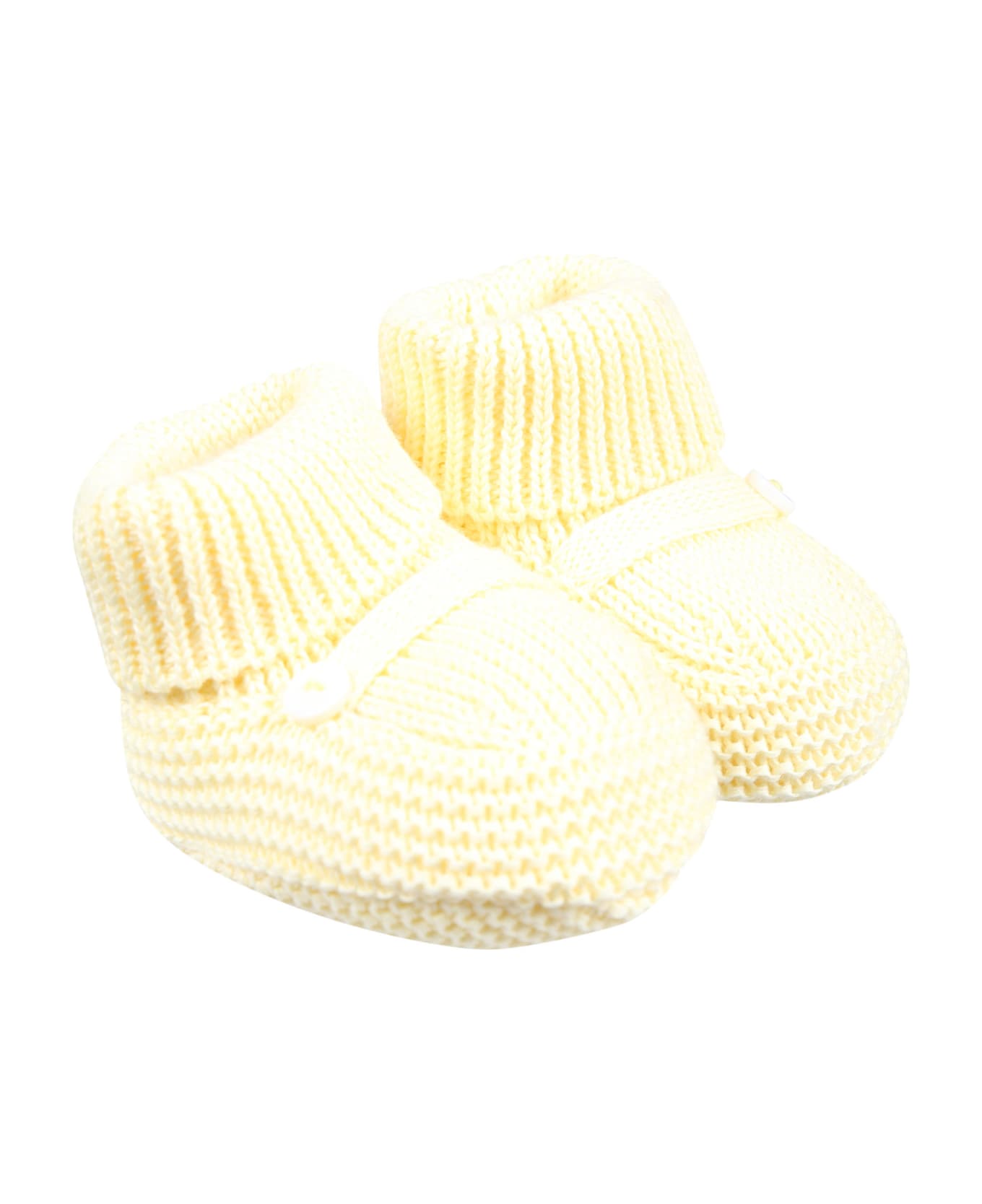 Little Bear Yellow Bootees For Baby Kids - Yellow アクセサリー＆ギフト