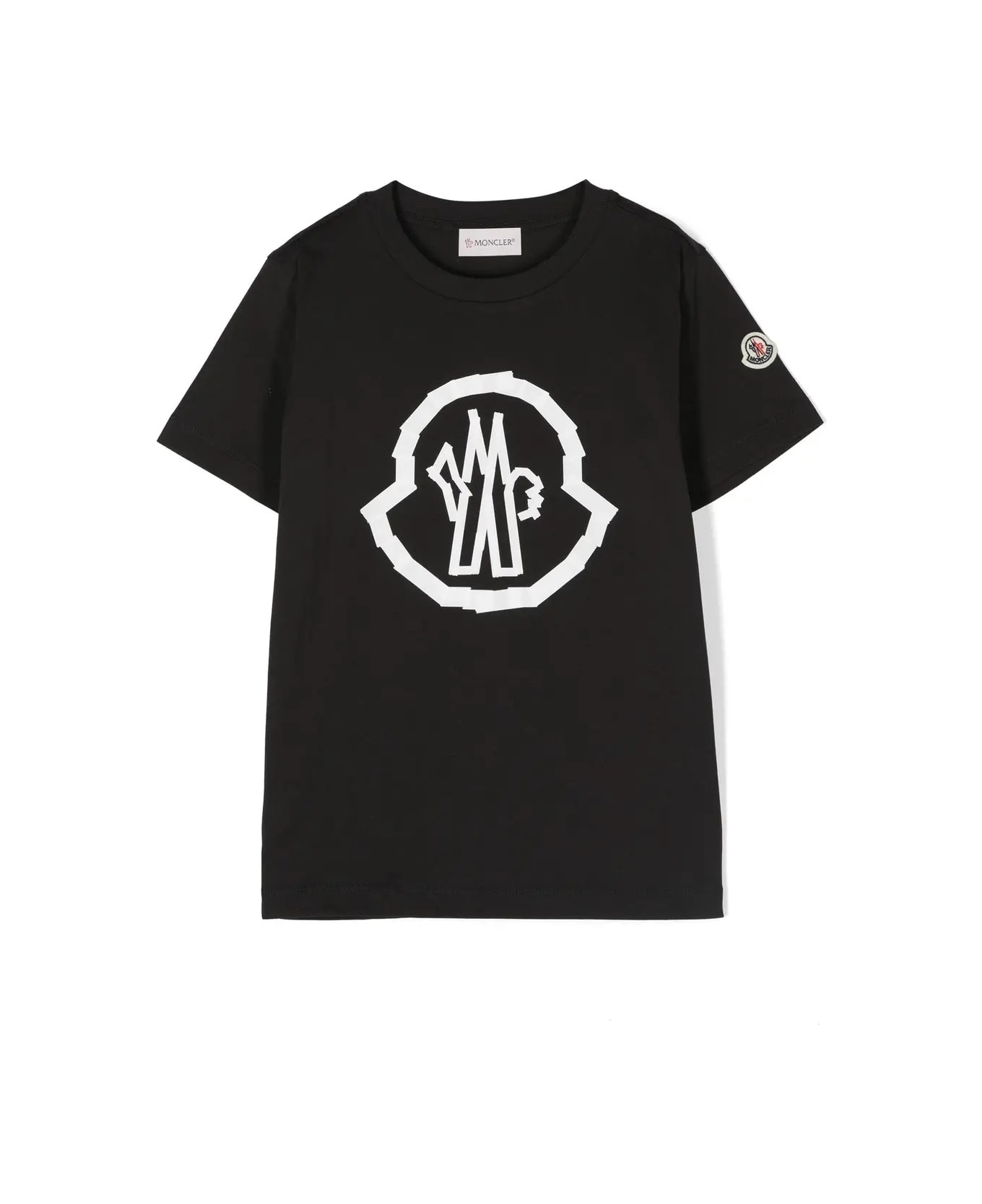 Moncler Black Logoed T-shirt - Black