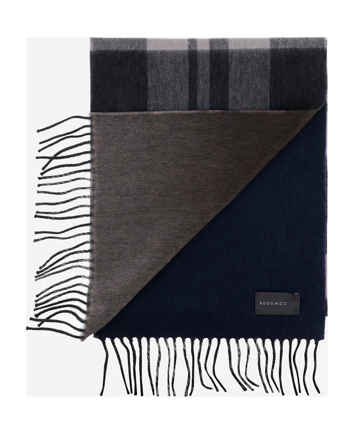Alex Begg Cashmere Scarf With Check Pattern - Red