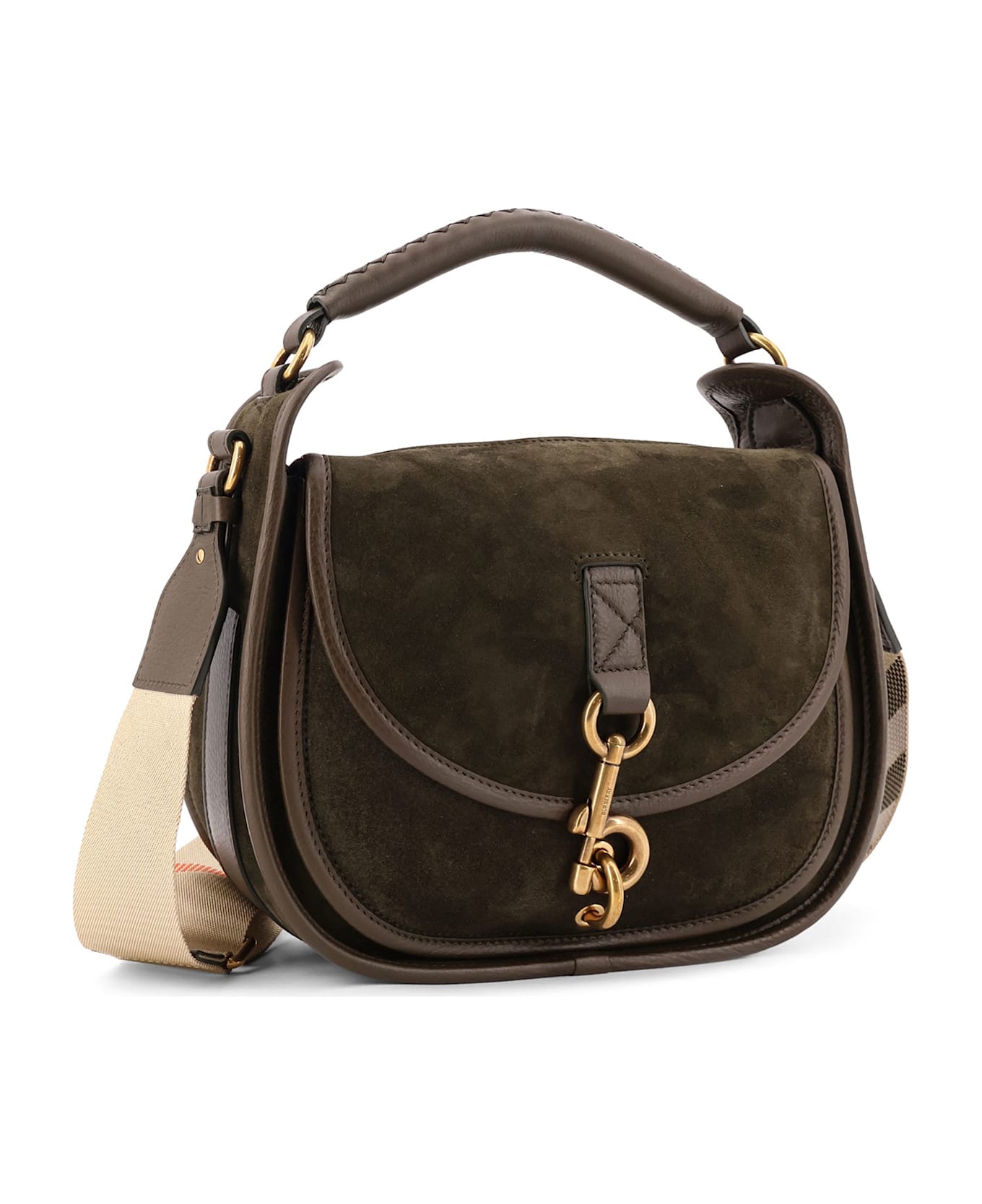 Burberry Messenger B Clip Suede Crossbody Bag - WEALD
