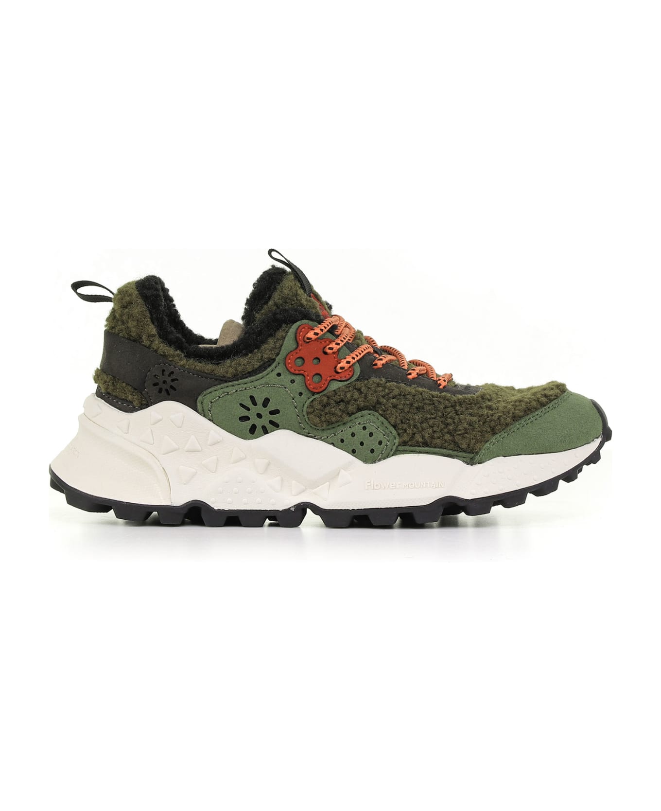 Flower Mountain Suede And Fabric Sneakers - MILITARE スニーカー