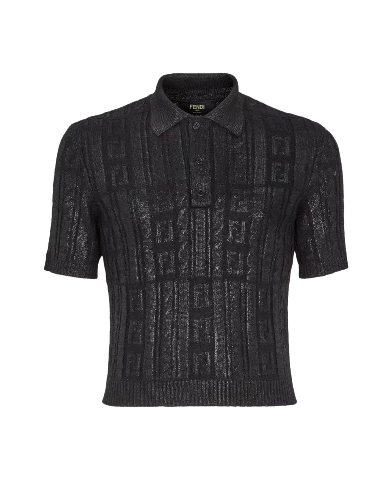 Fendi Ff Sparkle Polo Shirt - Black