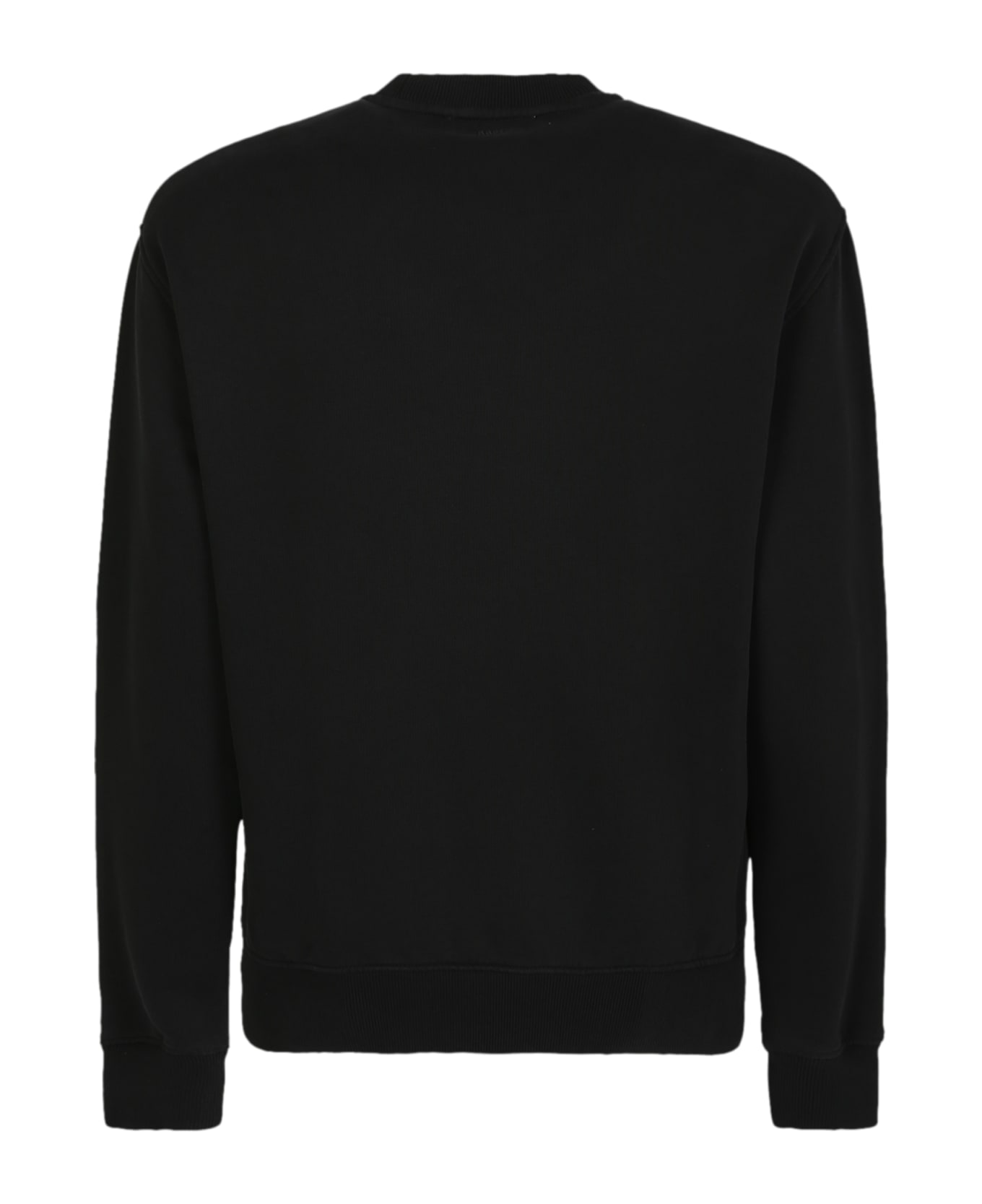 Ami Alexandre Mattiussi Ami De Paris Round Neck Sweatshirt With A Basic Line And Signature Embroidered Motif Ami De Coeur - Black