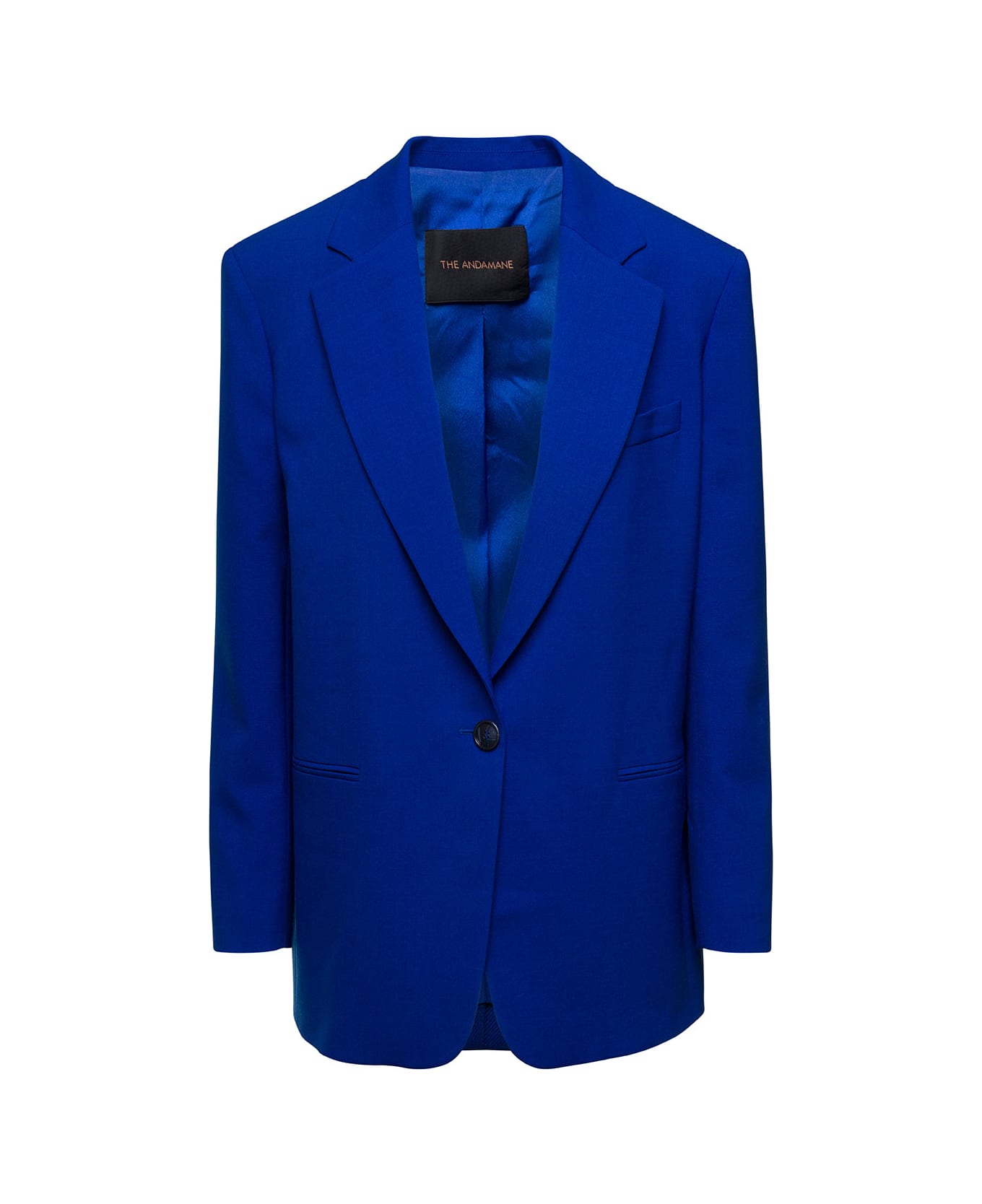 The Andamane 'guia' Oversized Electric Blue Single-breasted Jacket In Viscose Blend Woman - Blu
