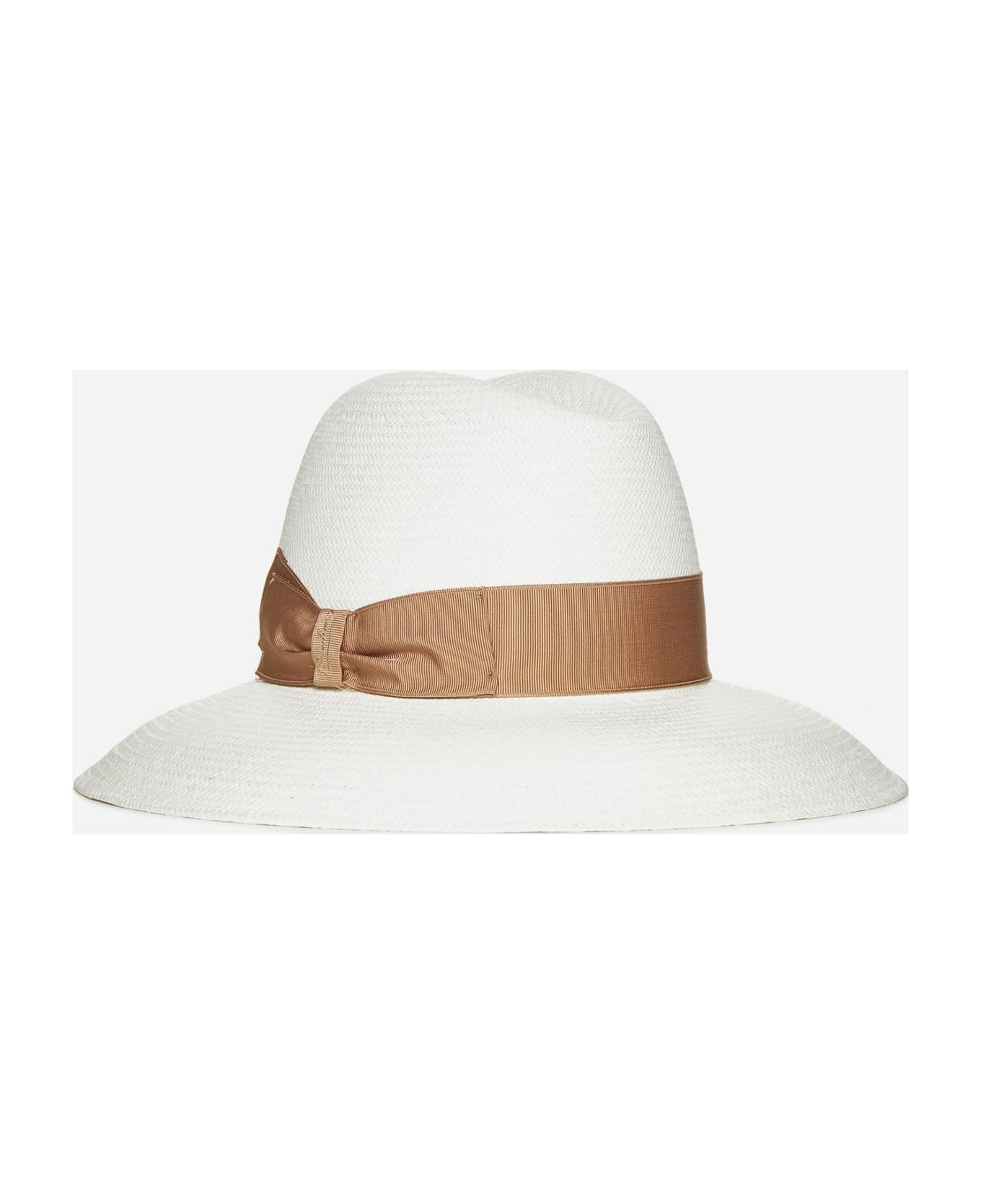 Borsalino Caludette Large Brim Panama Hat - Panna cammello