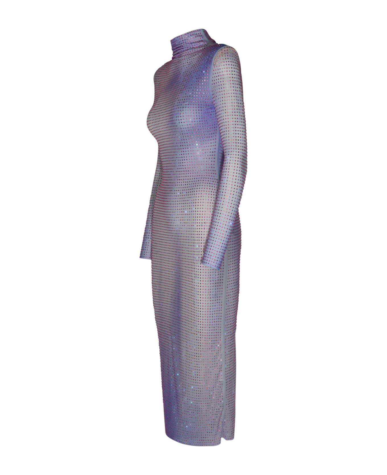 self-portrait Lilac Polyester Contour Dress - Liliac