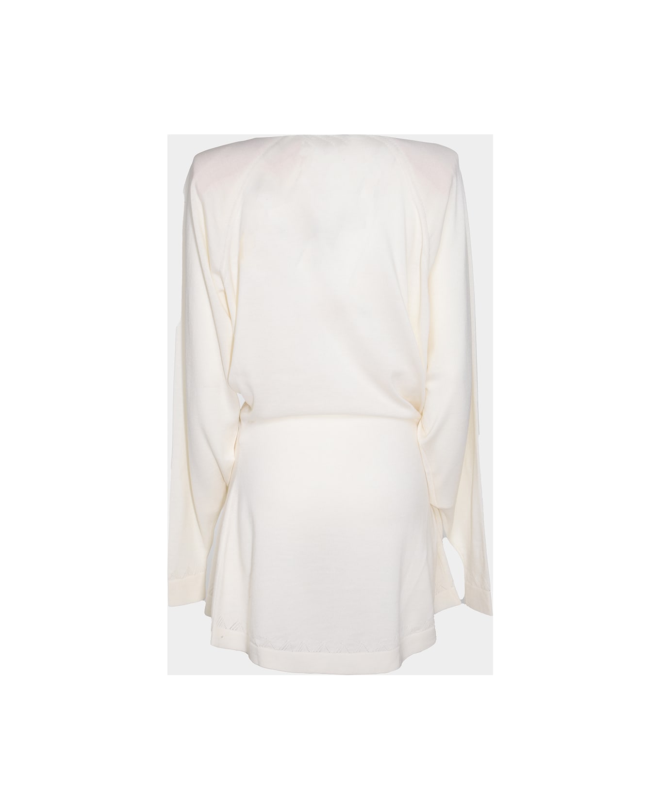 The Attico Ivory Wool Mini Dress - White