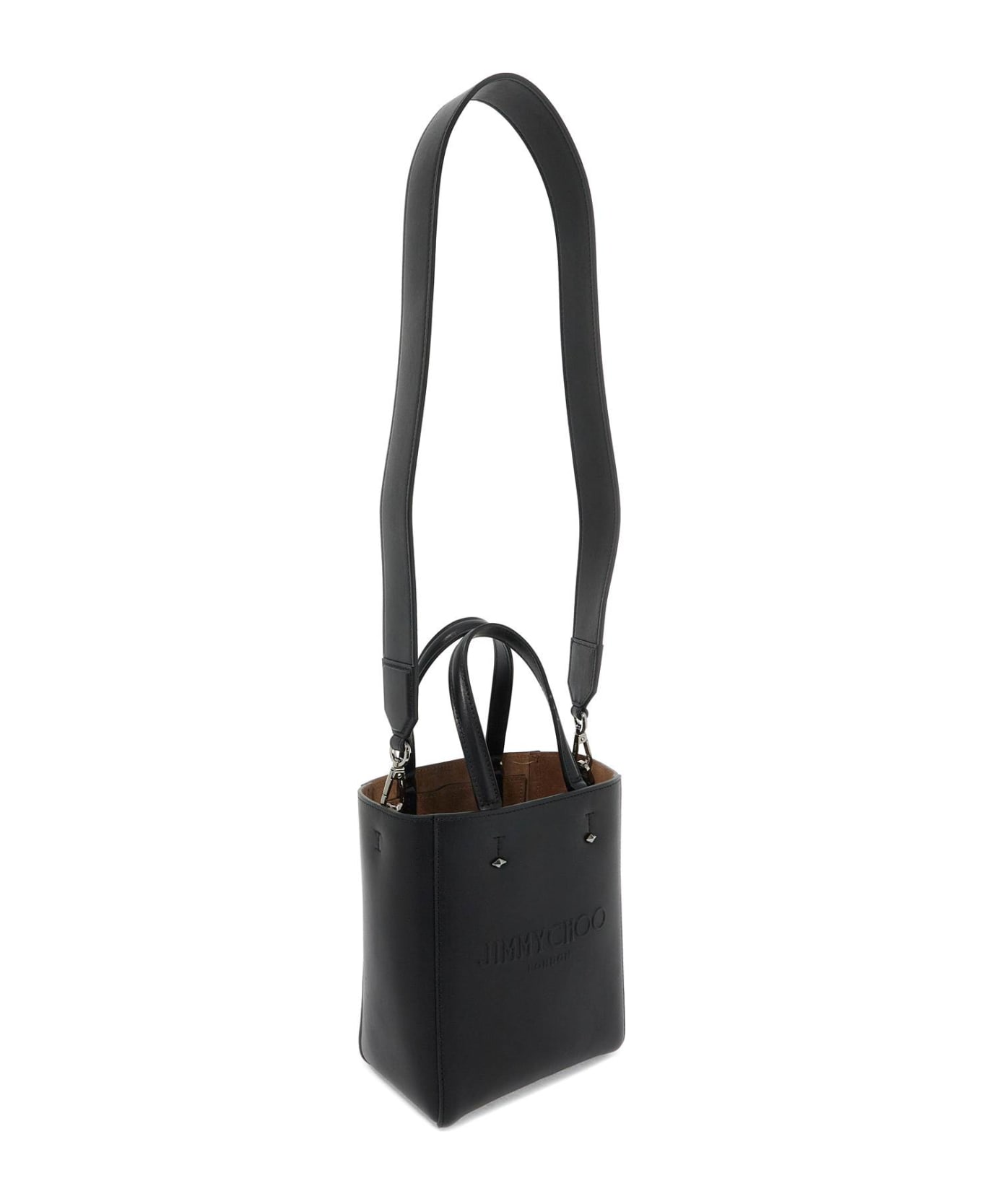 Jimmy Choo Smooth Leather Lenny N/s Tote Bag. - BLACK GUNMETAL (Black)