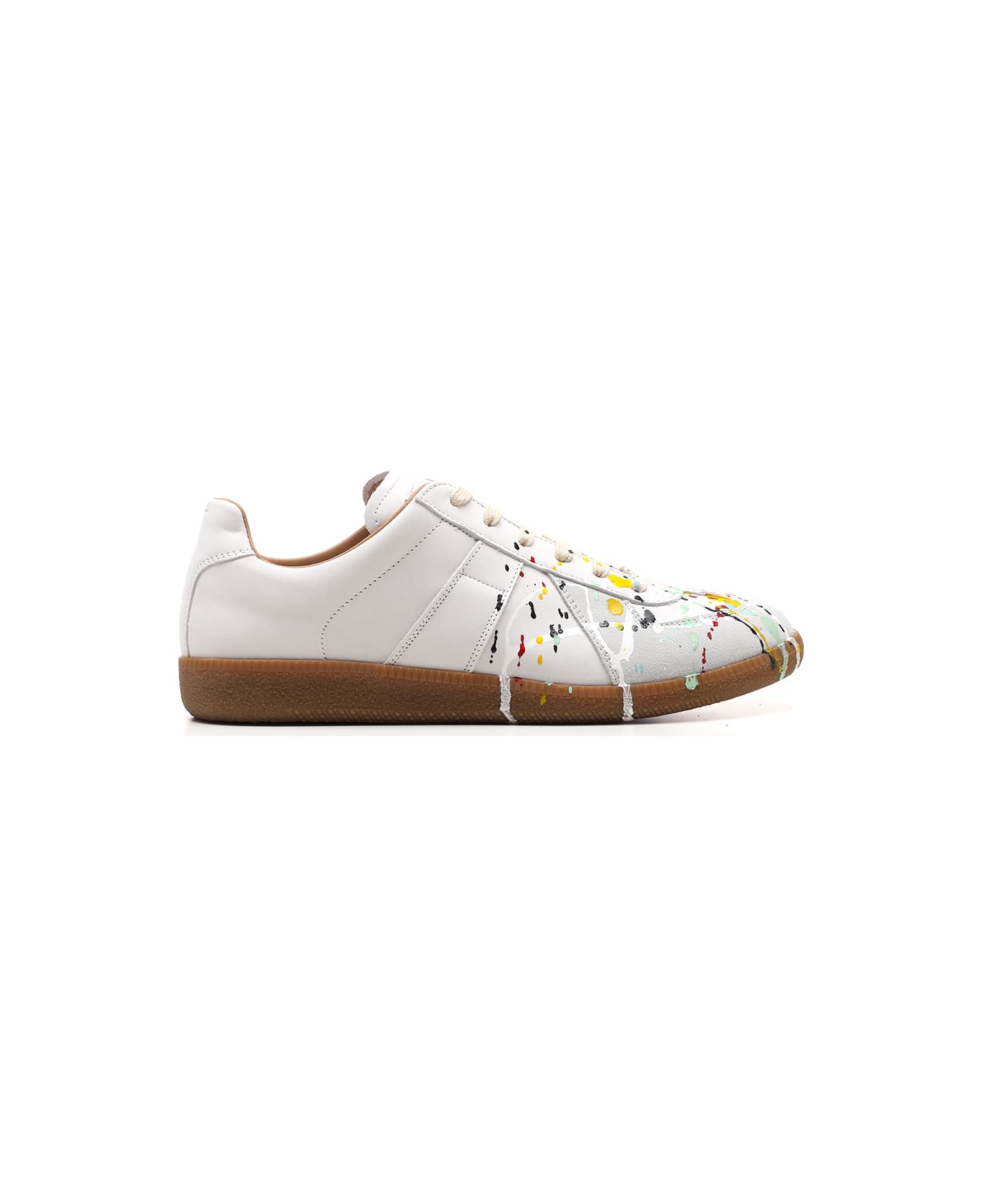 Maison Margiela White 'replica' Sneakers With Multicolor Drops - White スニーカー