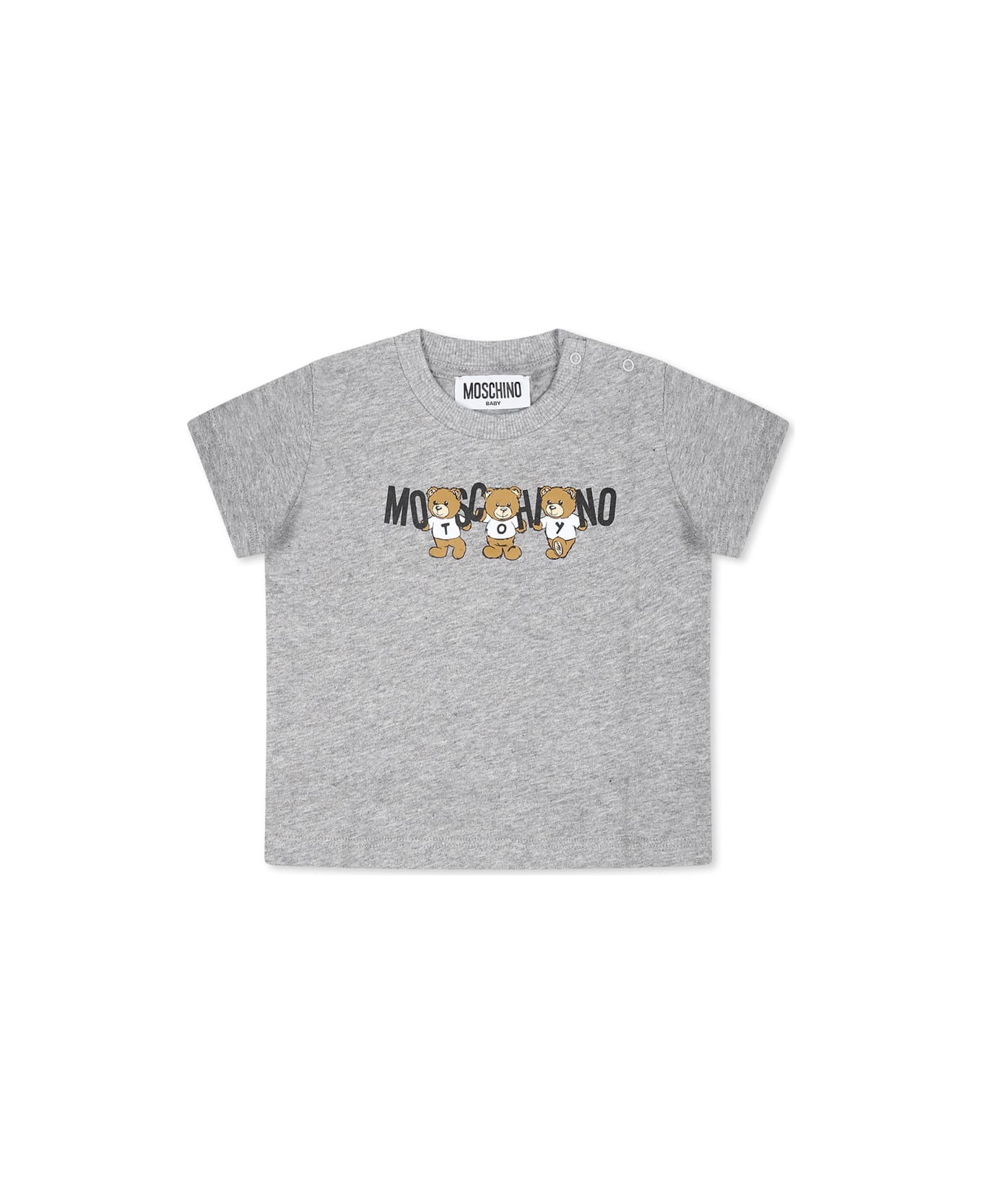 Moschino Grey T-shirt For Babykids With Three Teddy Bears - Grey