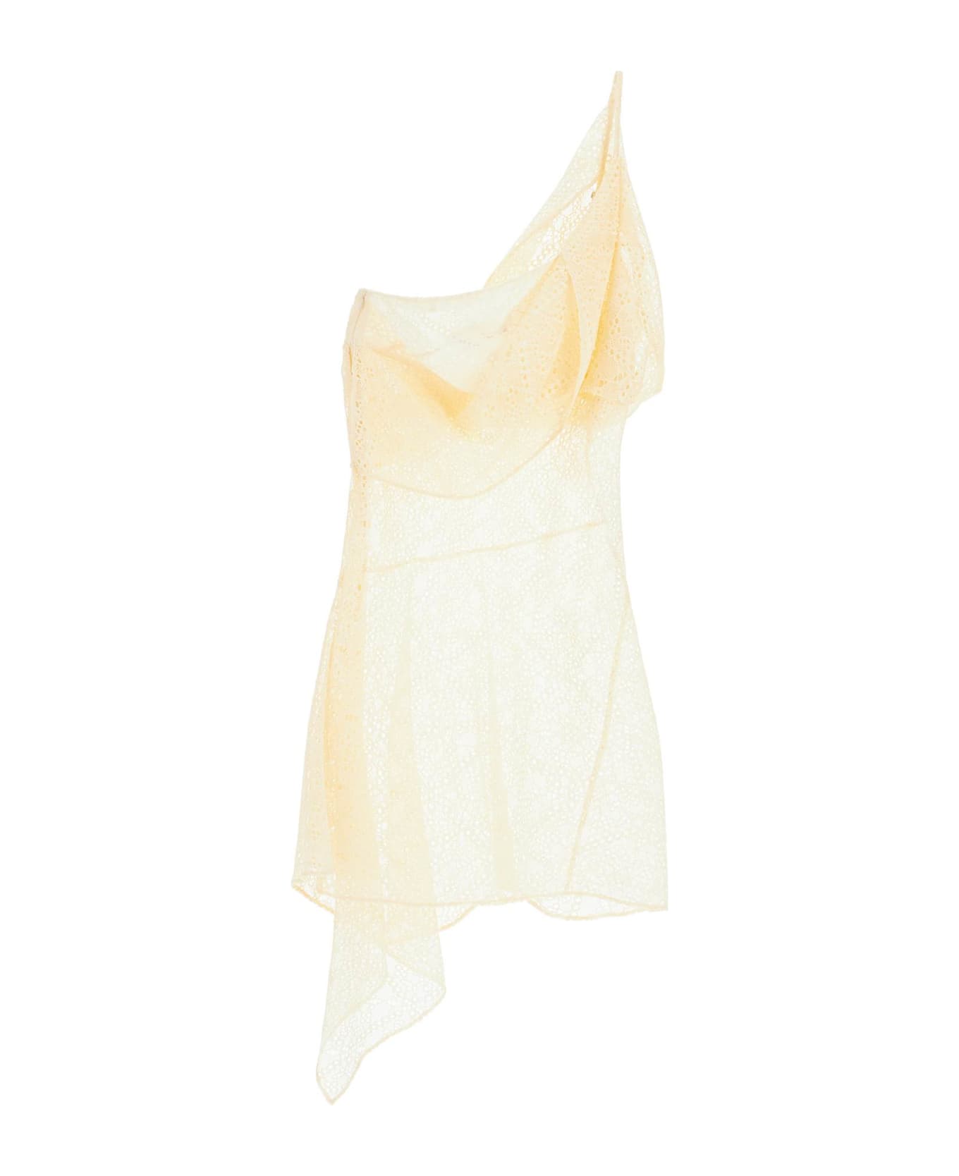 Dsquared2 Draped Lace Slip Minidress - White