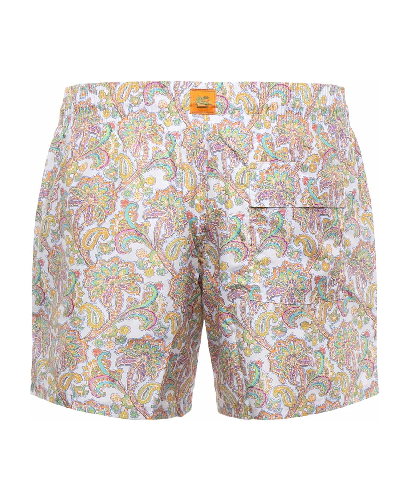 Etro Swim Trunks With Paisley Print - Beige/Multi