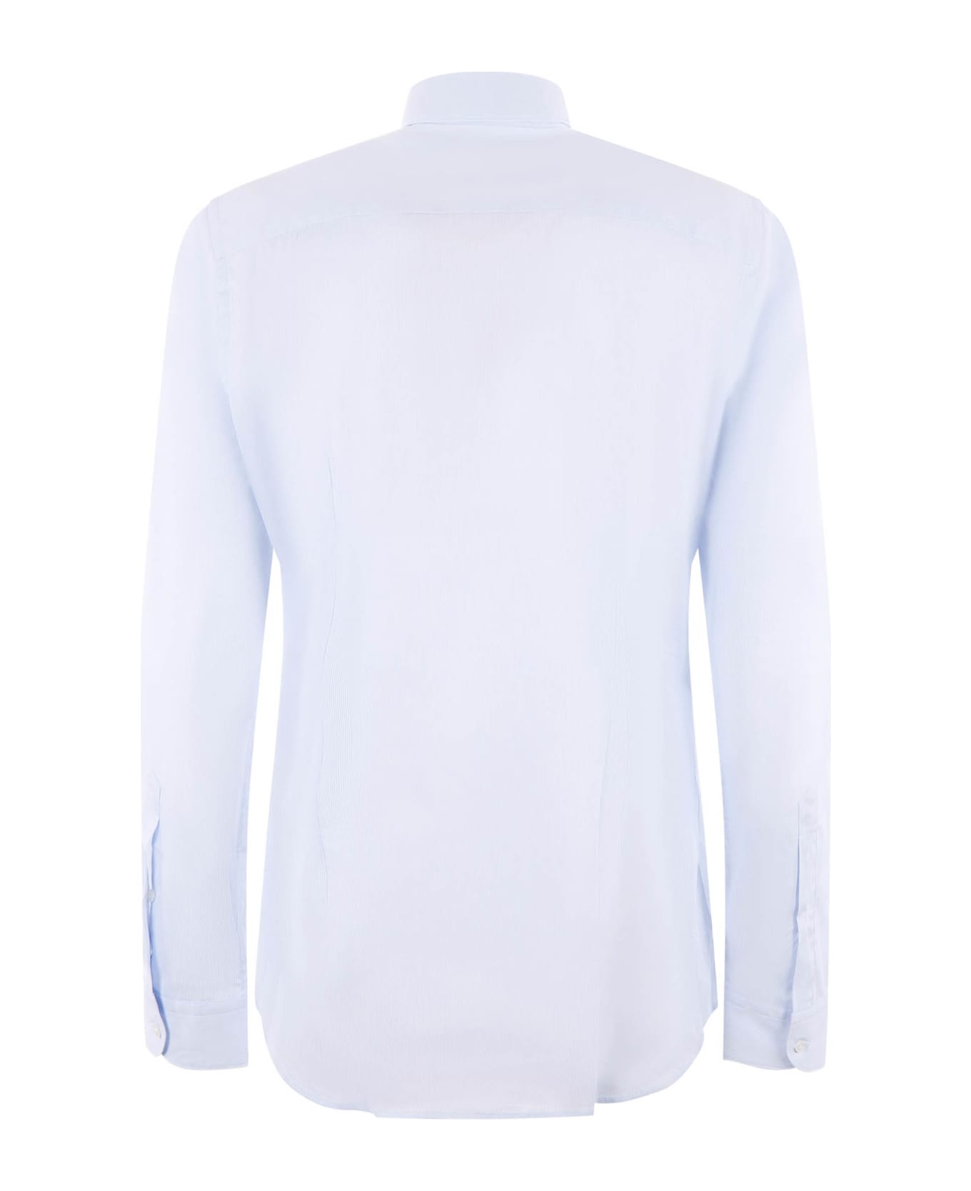 Fay Blue Cotton Striped Shirt - Rig celeste