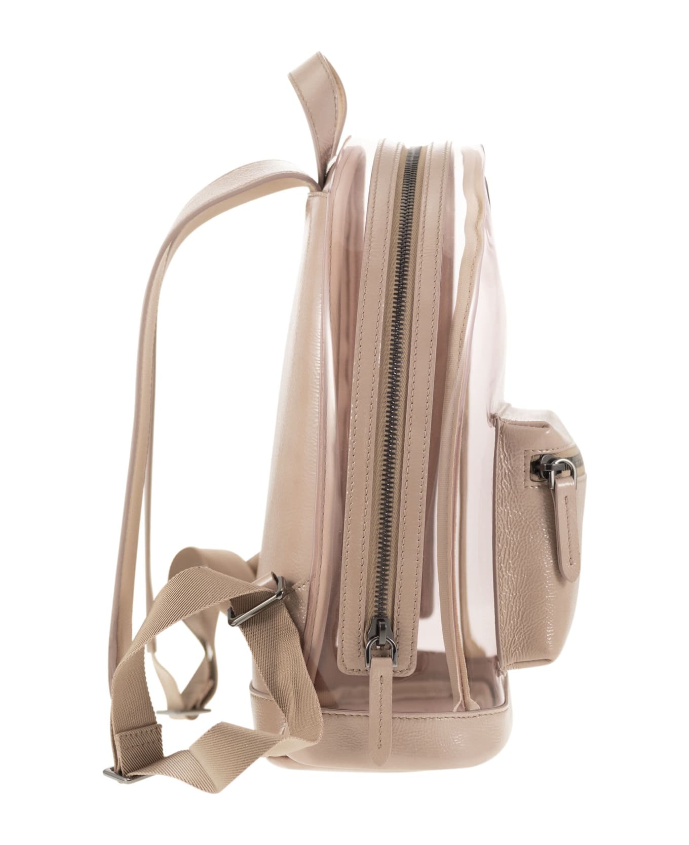Brunello Cucinelli Sleek Pvc And Leather Backpack - Pink