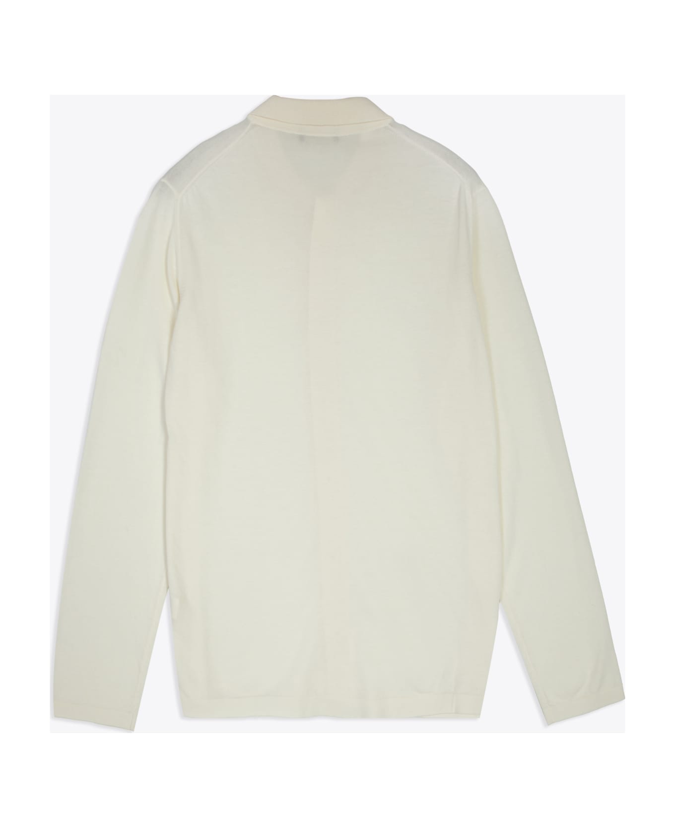 Roberto Collina Camicia Ml Off white cotton knit shirt with long sleeves - Latte