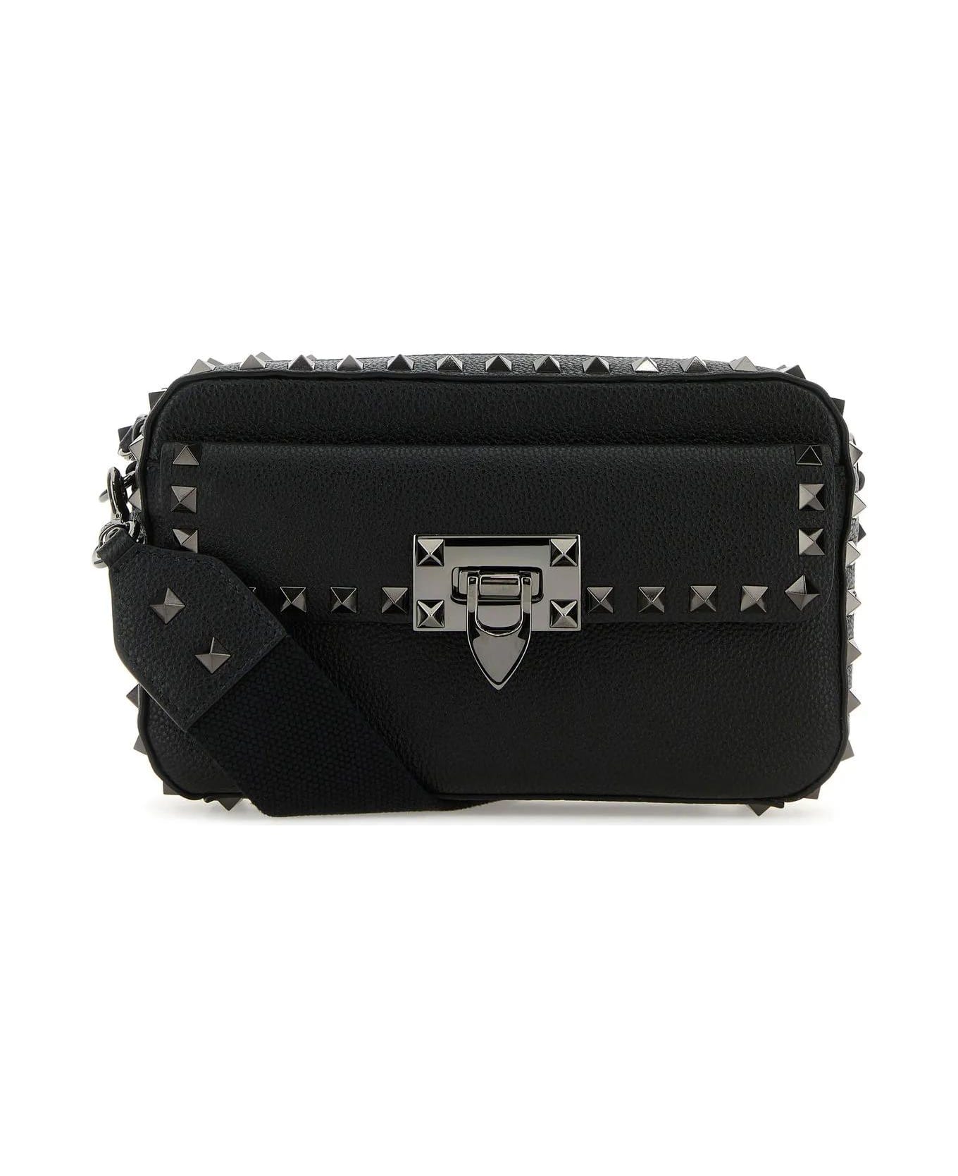 Valentino Garavani Black Leather Rockstud Crossbody Bag - NERO ショルダーバッグ