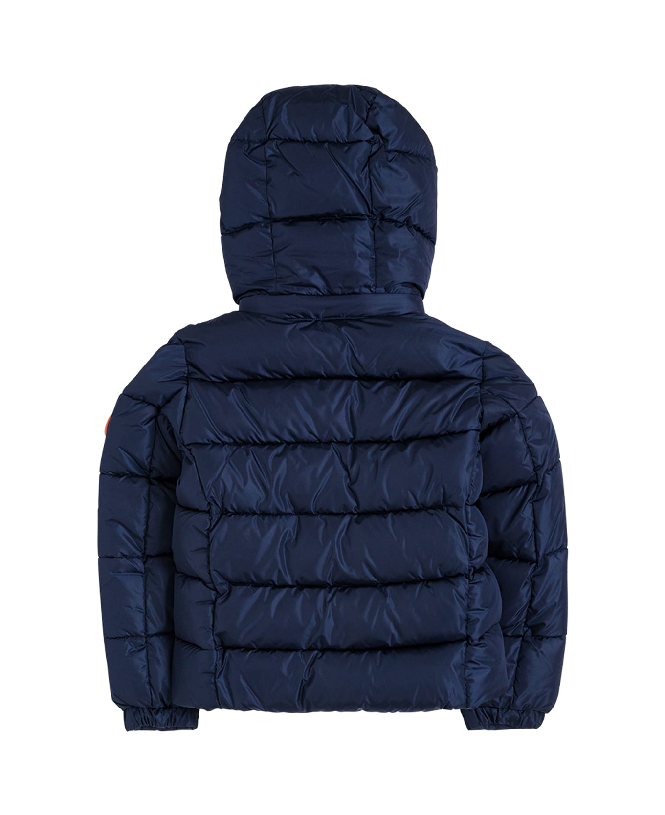 Save the Duck Ecological Blue Nylon Down Jacket With Logo - Blu