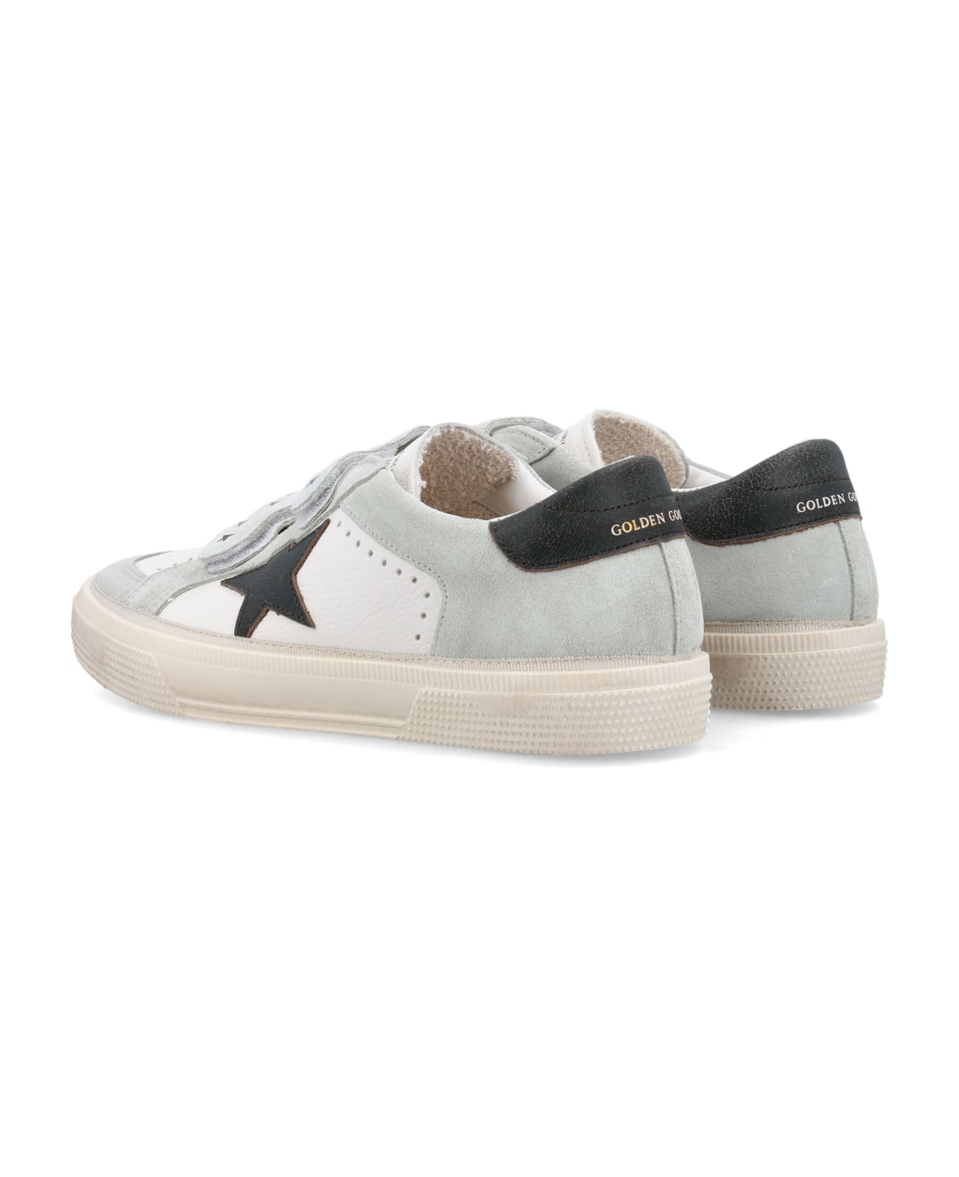 Golden Goose Kid - May School Sneakers - WHITE/ICE