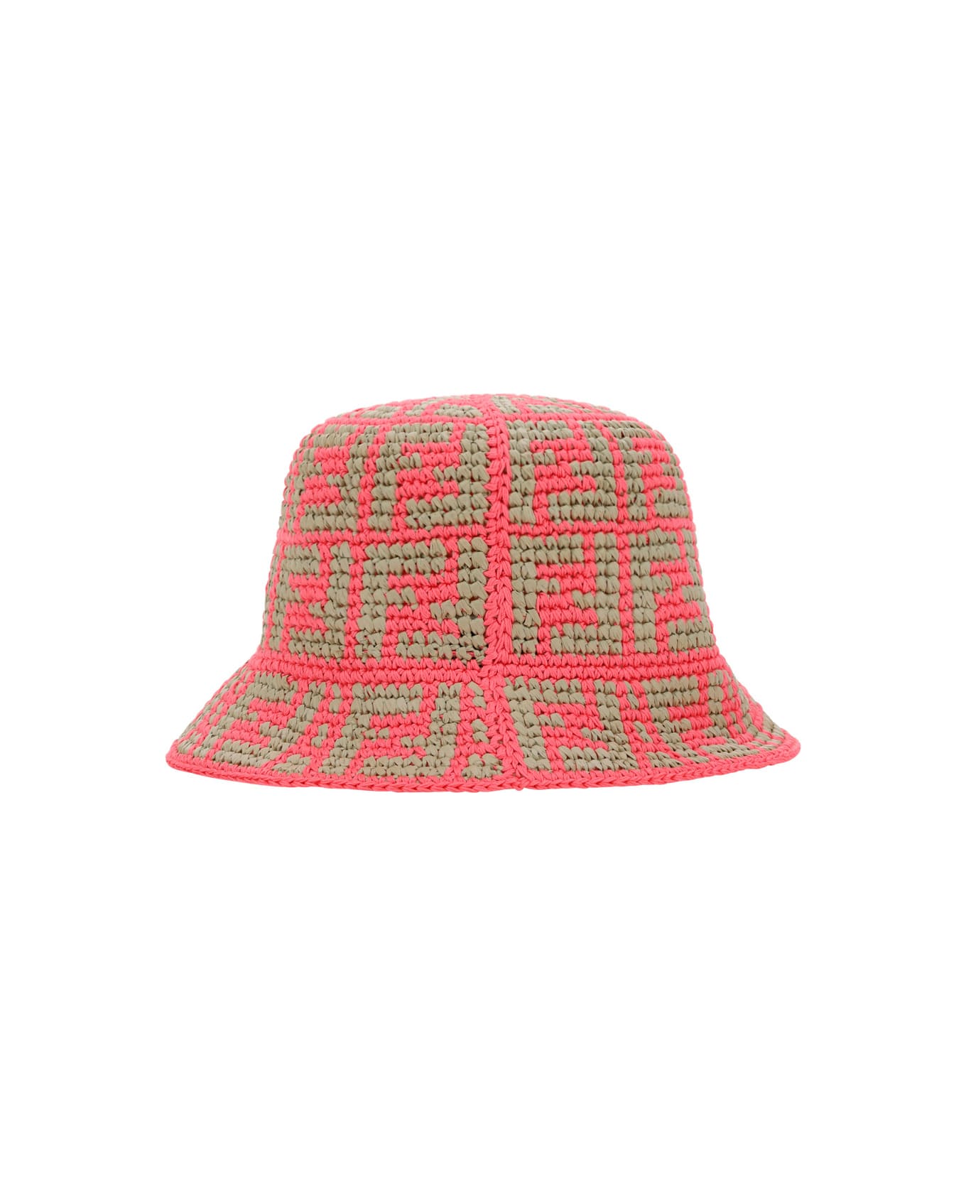 Fendi Raffia Ff Bucket Hat - Pink Dalia