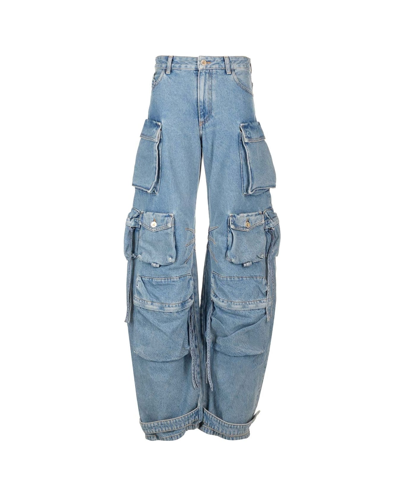 The Attico ''fern'' Multi-pocket Jeans - Light blue