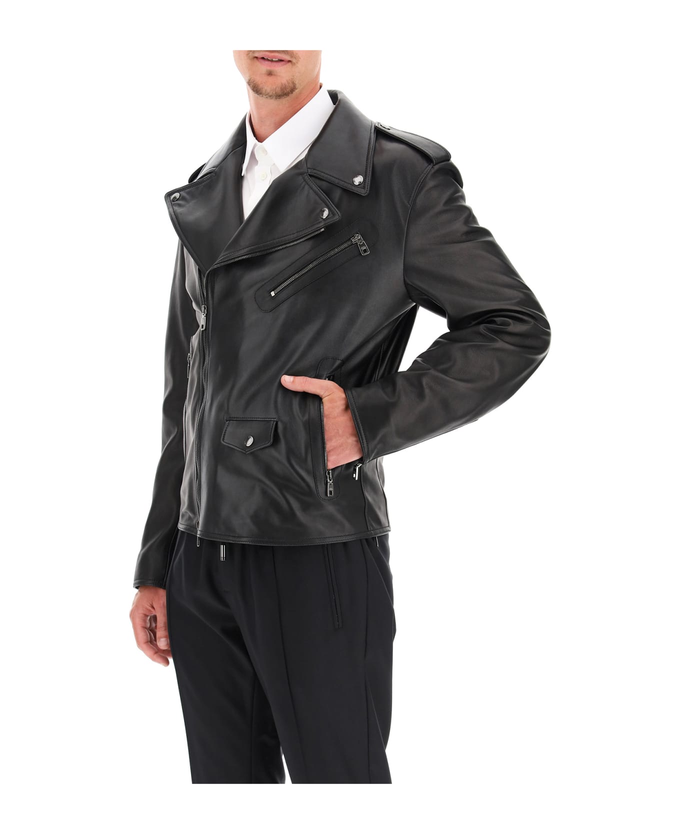 Dolce & Gabbana Leather Jacket - NERO (Black)