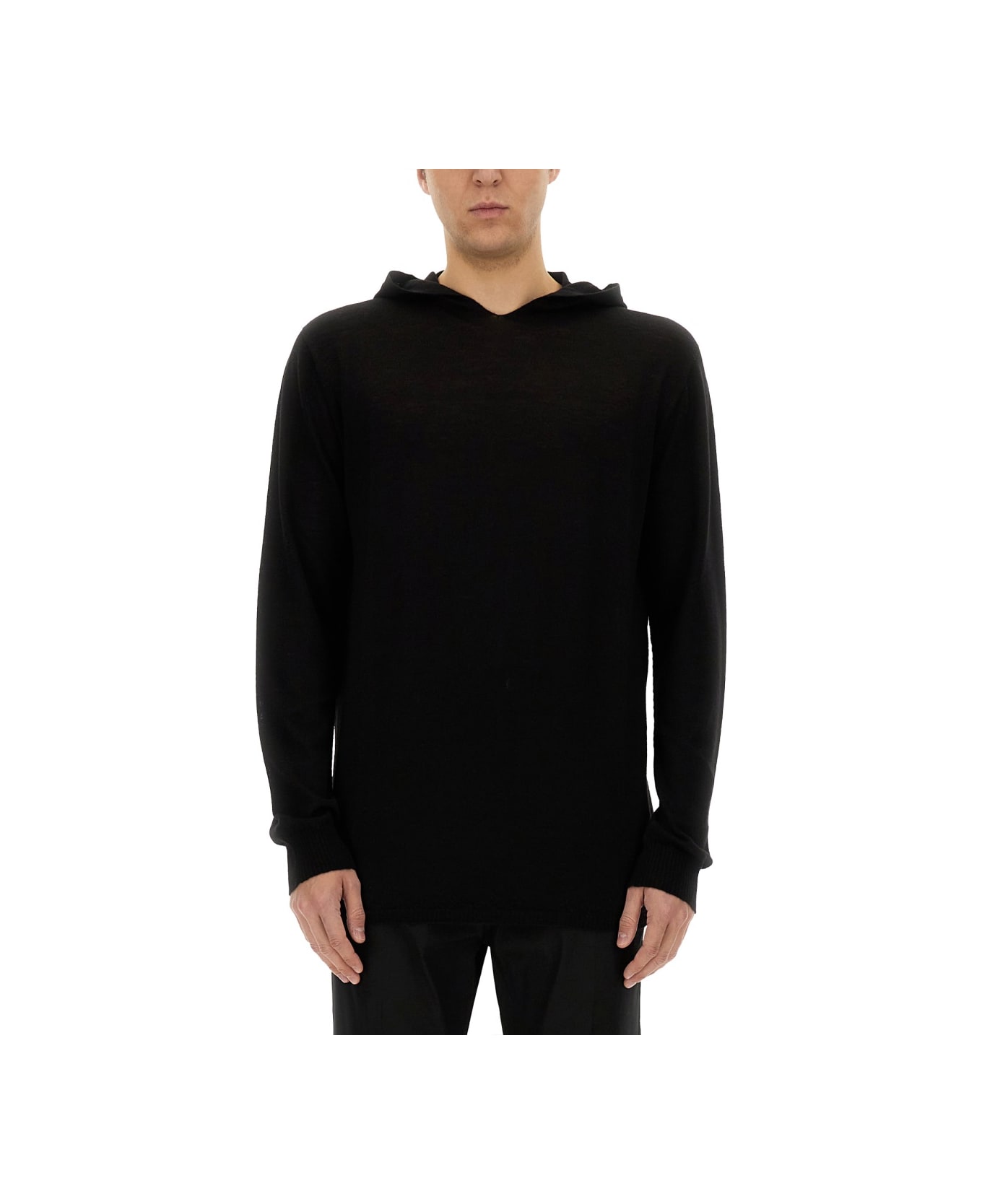 Rick Owens Wool Sweatshirt - BLACK