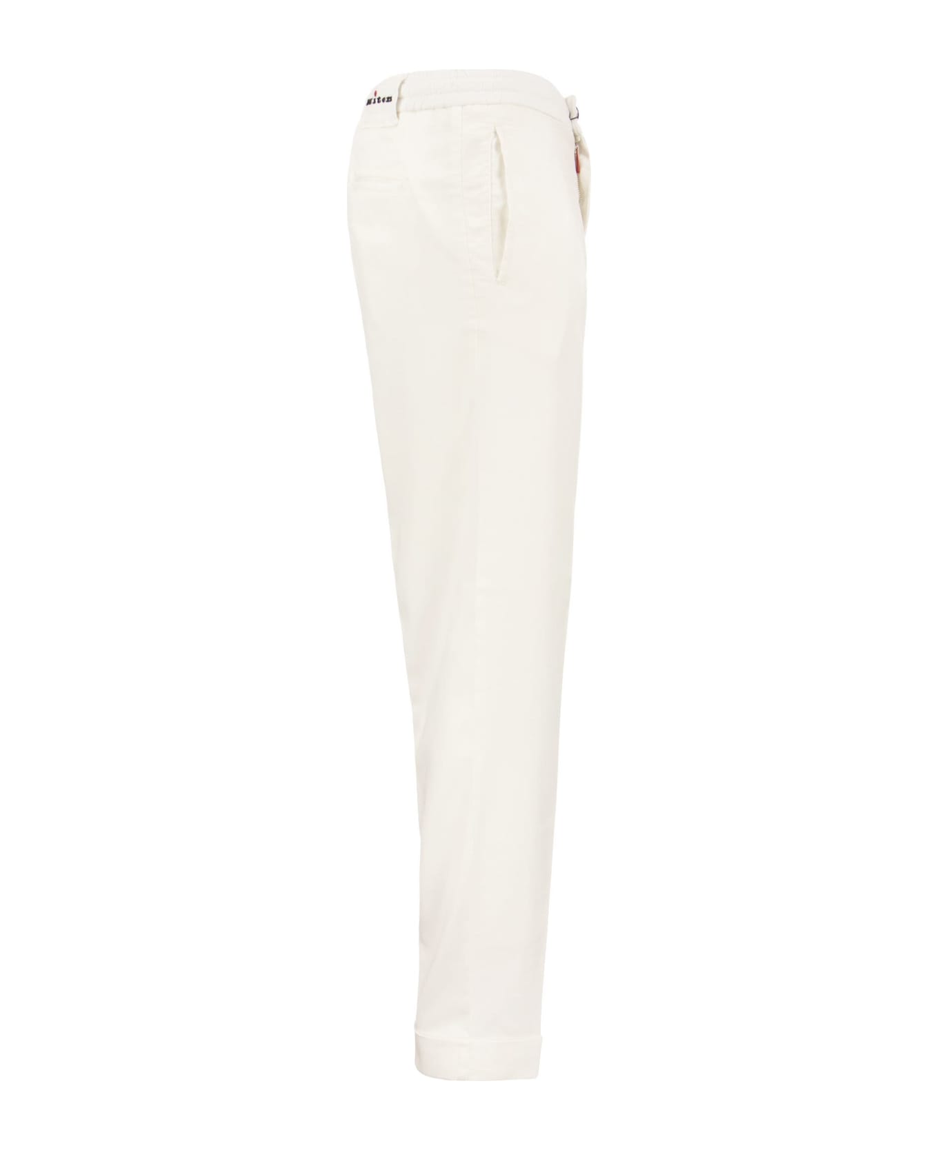 Kiton Trousers With Darts - White