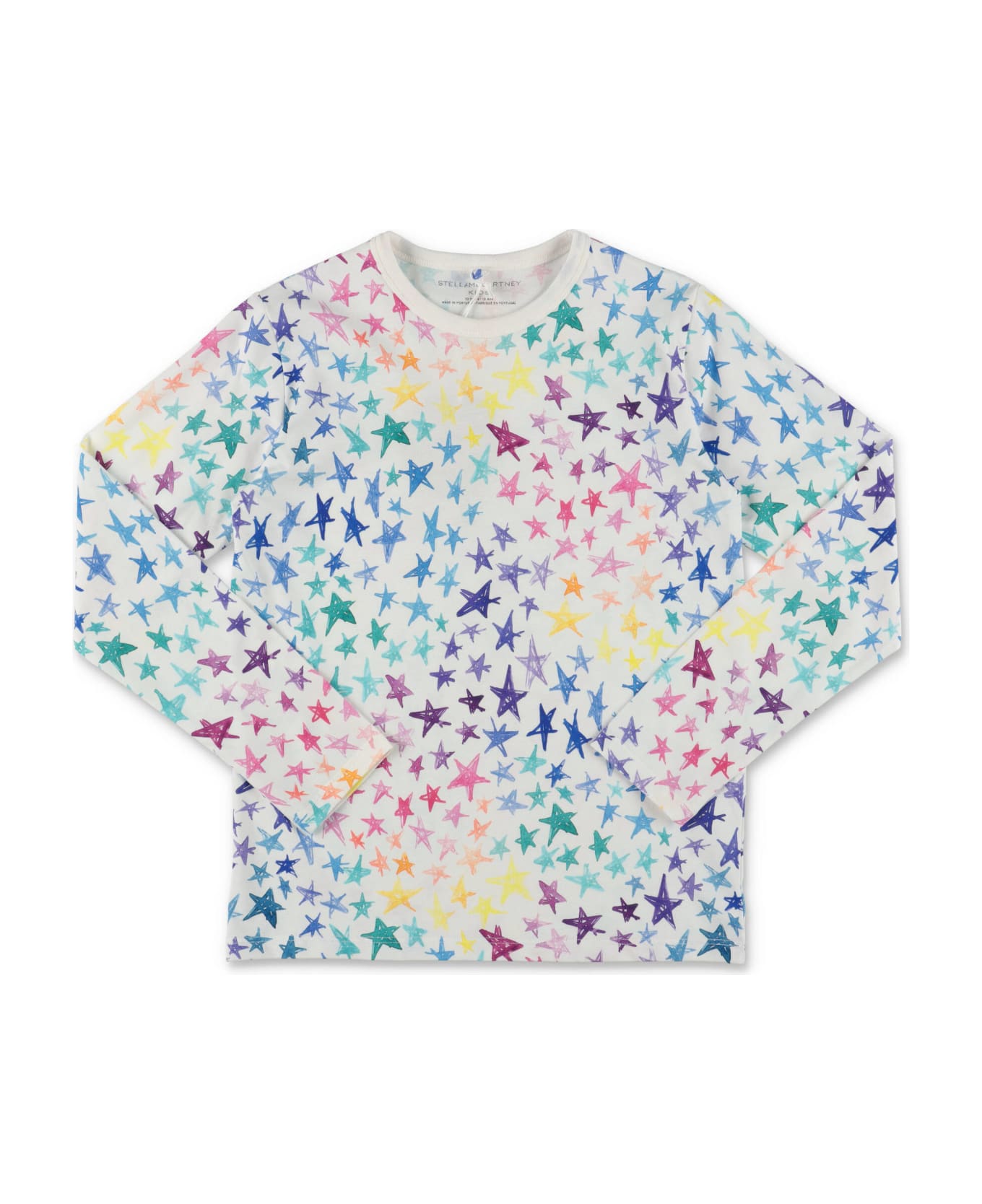 Stella McCartney Kids Stella Mccartney T-shirt Bianca Stars In Jersey Di Cotone Bambina - Bianco Tシャツ＆ポロシャツ