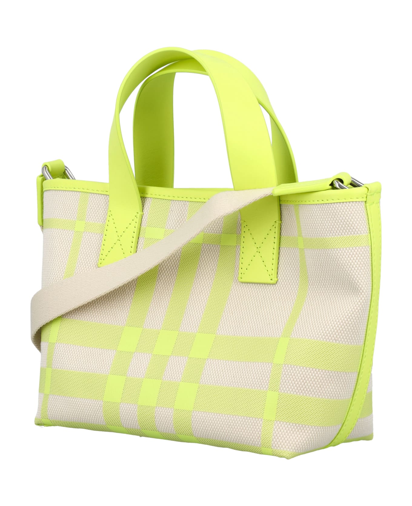 Burberry Check Tote Bag - VIVID LIME IP CHK